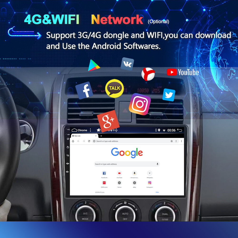 For 2009-2015 Mazda CX-9 CX9 Android 14 Car Stereo GPS Head Unit CarPlay 6+128GB