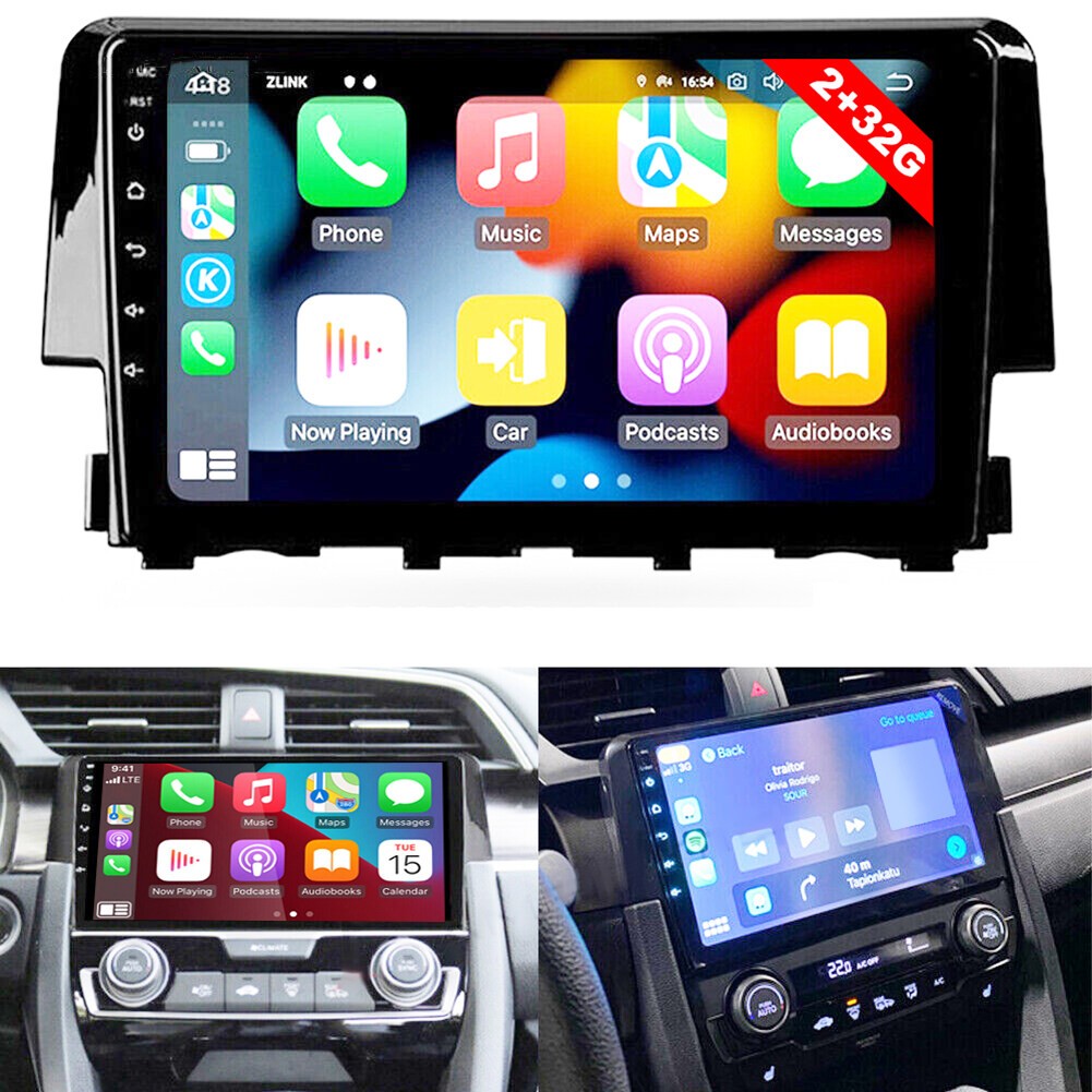 Car Stereo Radio 2+32G for Civic 2016-2020 Support Wireless Carplay Android Auto