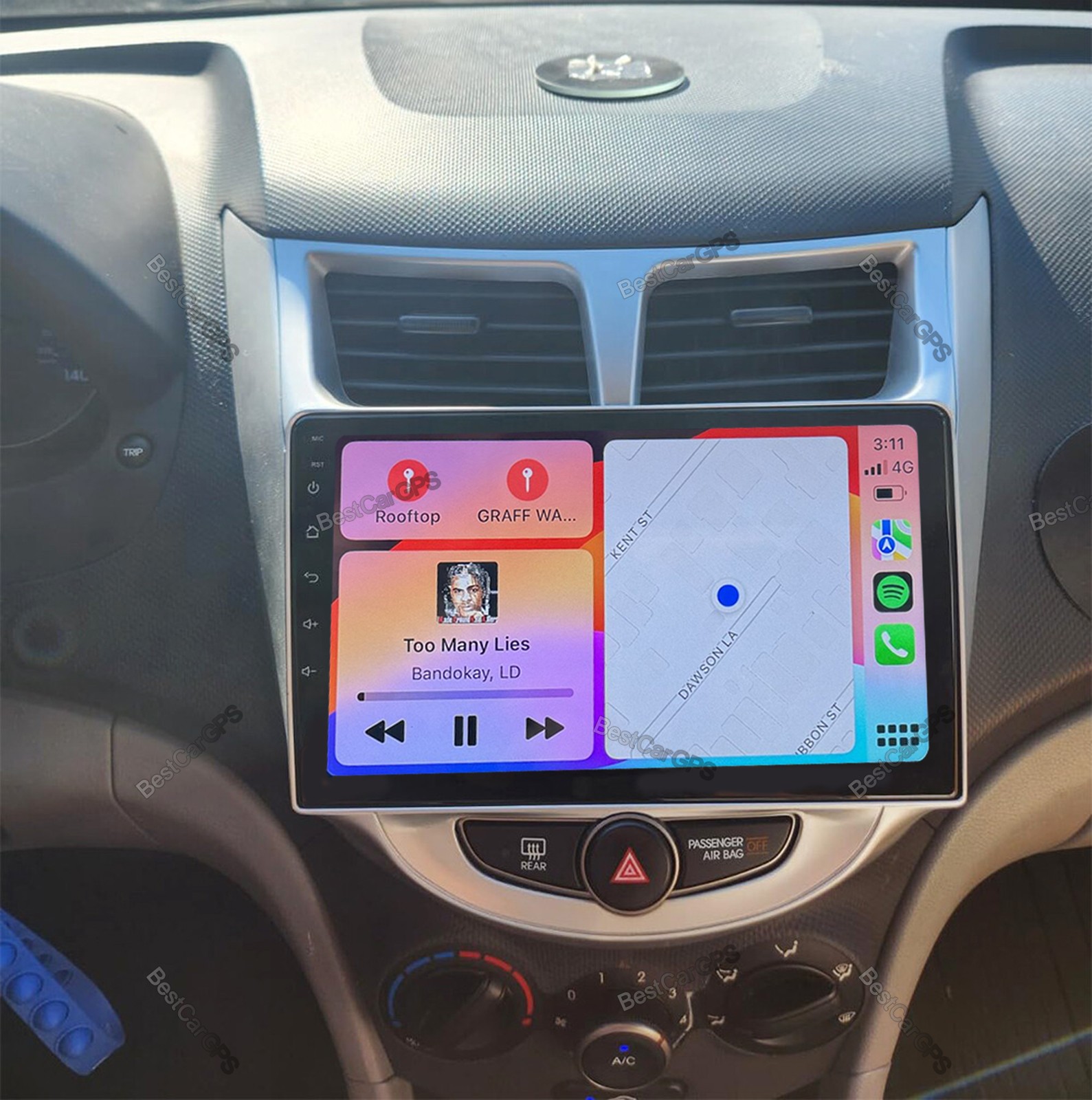 2+64G Car Stereo Radio GPS BT FM For 2011-2019 Hyundai Accent Android 15 Carplay