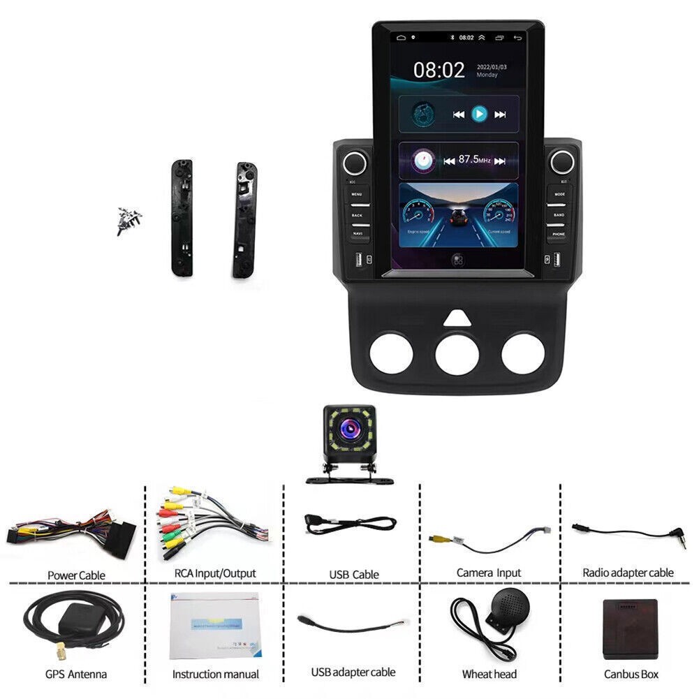 For 2013-2018 Ram Ram 1500/2500/3500 Wired & Wireless CarPlay Auto Navi Radio