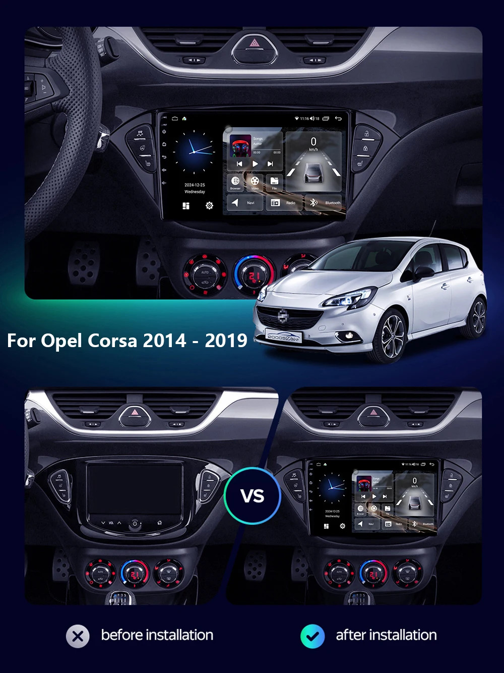 Carplay Car Radio For Opel Corsa E 2014-2019 Android Multimedia Stereo Navi GPS
