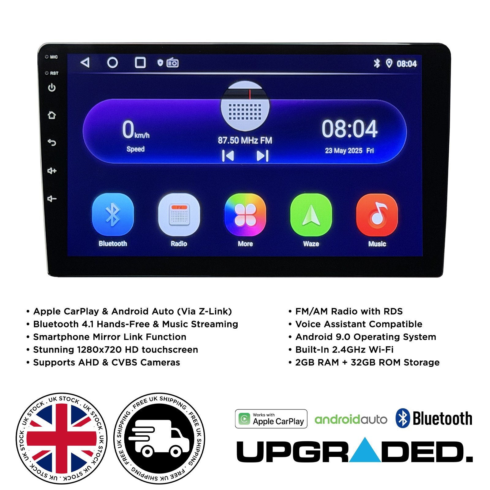 9″ Android Car Stereo for Honda Civic 2012 CarPlay Android – Upgraded FK9HD3