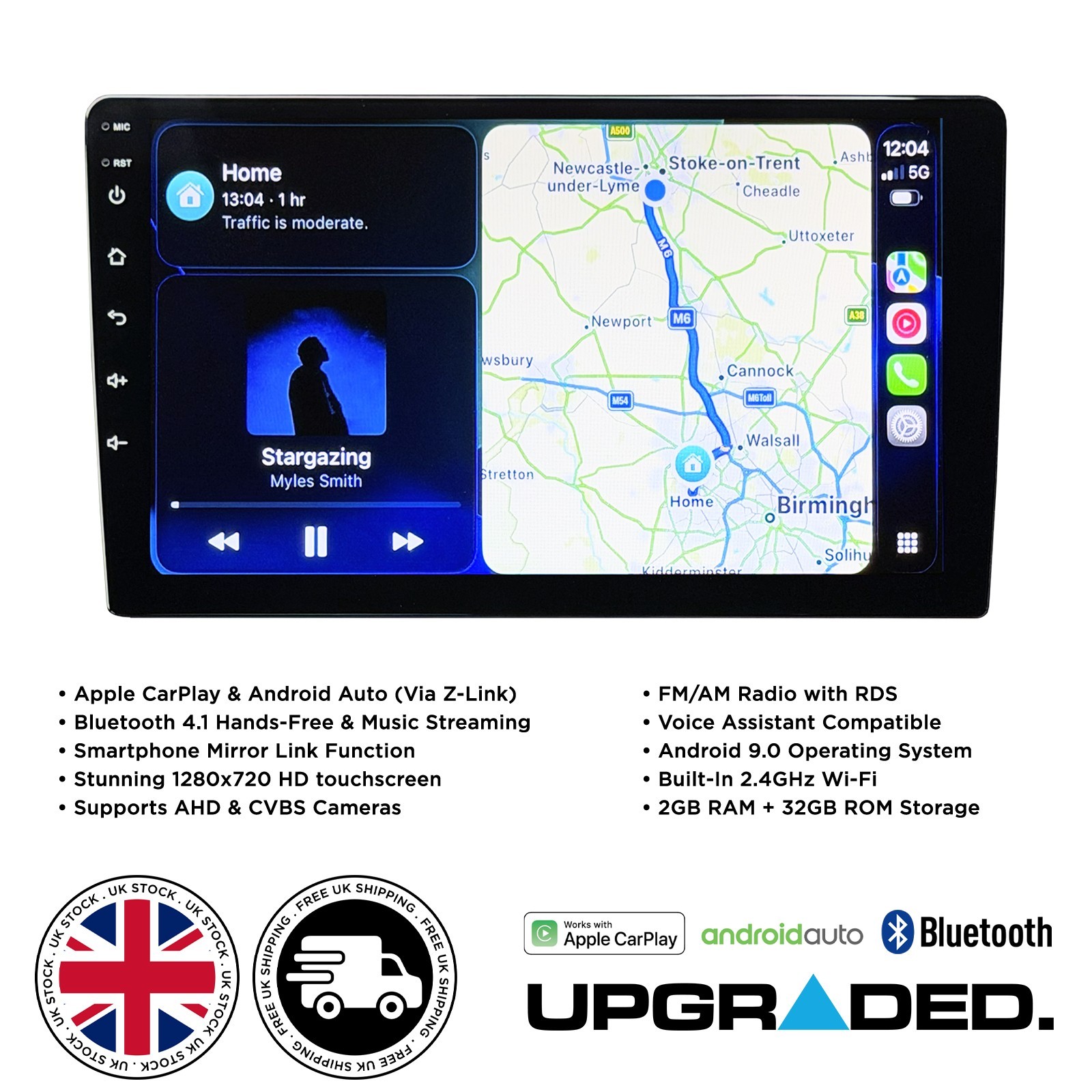 9″ Android Car Stereo for Honda Civic 2012 CarPlay Android – Upgraded FK9HD3
