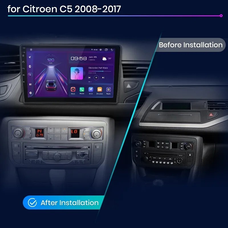RADIO 2 DIN PER CITROEN C5 BLUETOOTH 10″ USB ANDROID WI-FI GPS CARPLAY 08/17