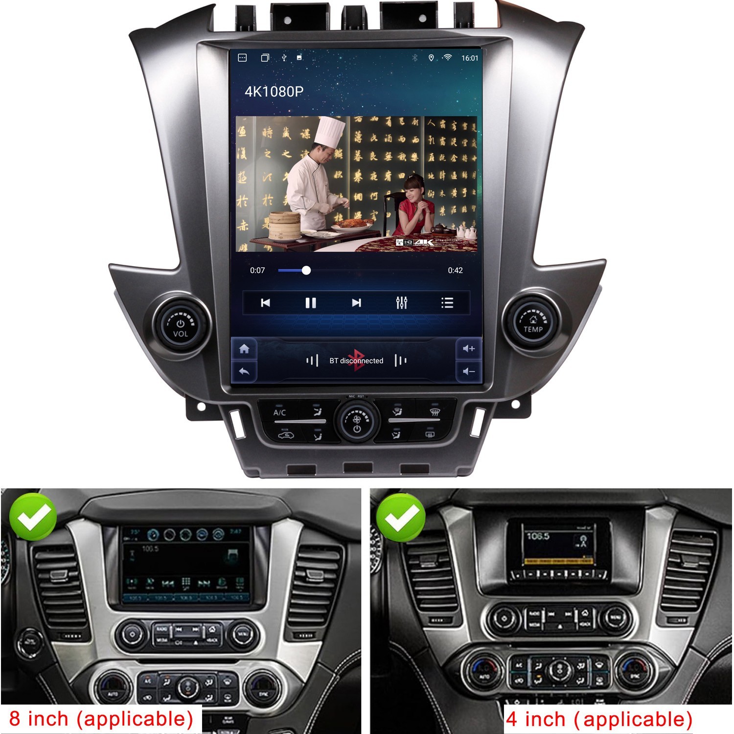 Android12 Car Radio For Chevrolet Suburban Tahoe Gmc Yukon 2014-2020 GPS Tesla