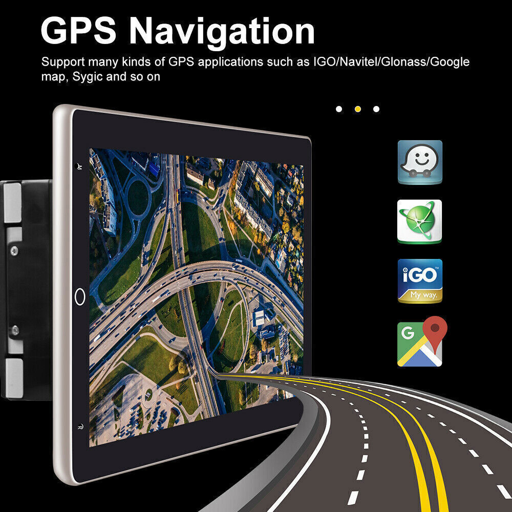 10.1″ Rotatable Android 15 Touch Screen Car Stereo Radio GPS WIFI BT Double 2DIN