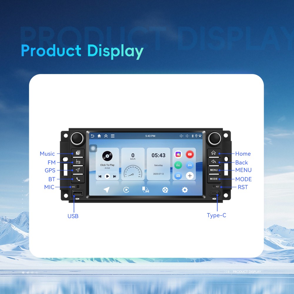 For 2011-2014 Chrysler 200 4+64GB pple CarPlay Android 15 Car Stereo Radio GPS