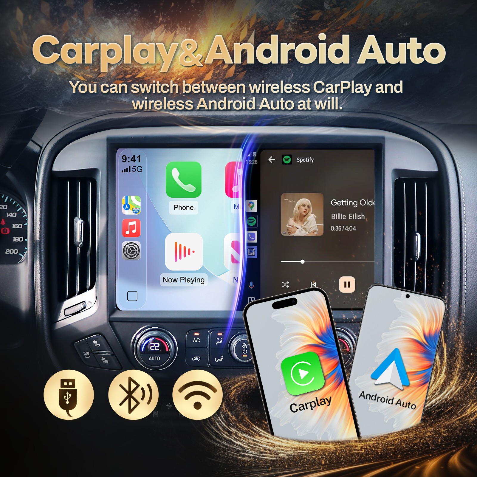 13″ Radio Stereo for Chevy Silverado GMC Sierra 1500 2500 3500 2014-2018 carplay