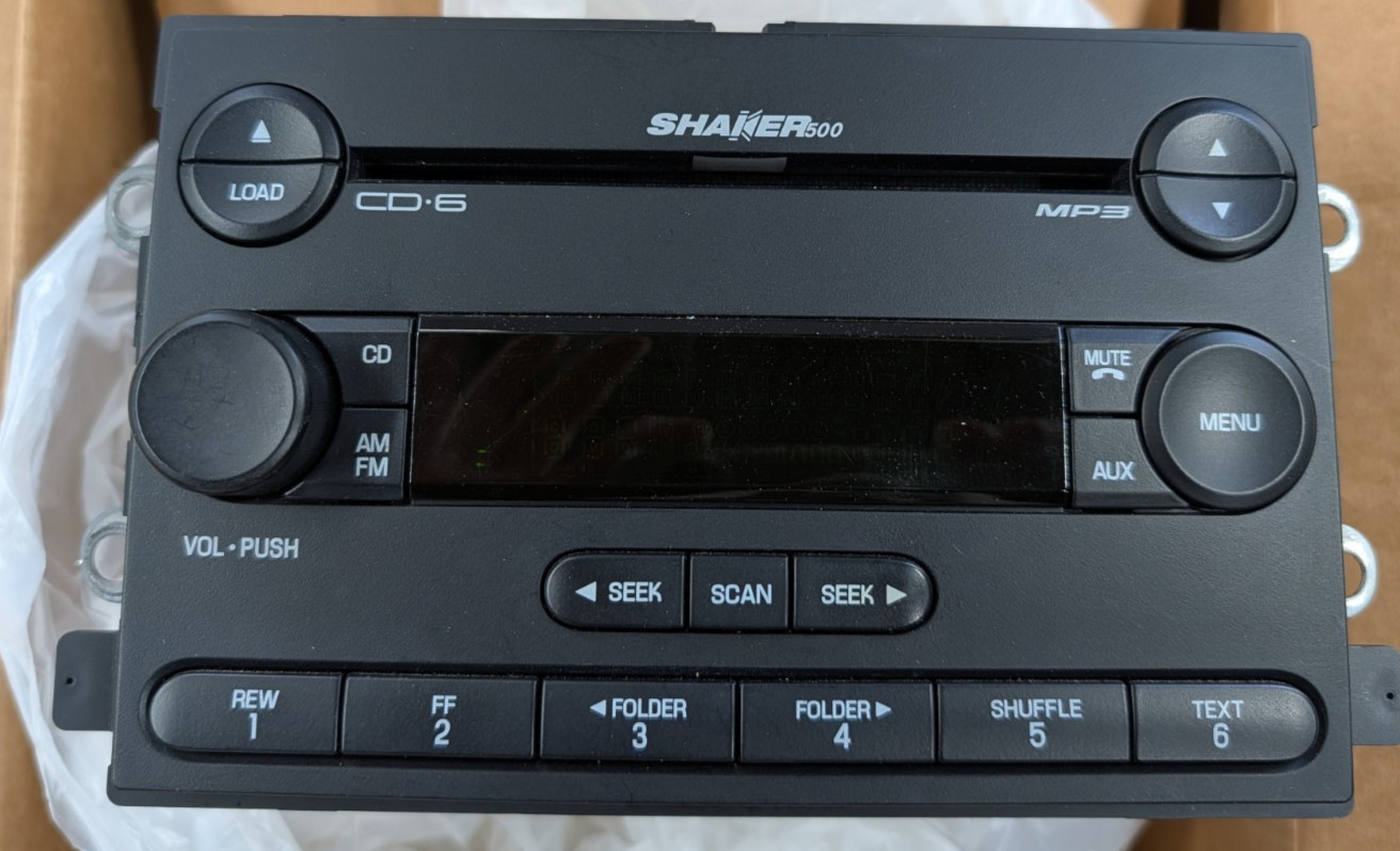 Ford Mustang Shaker 500 Stereo Head Unit with 6 Disc CD Player 28038081