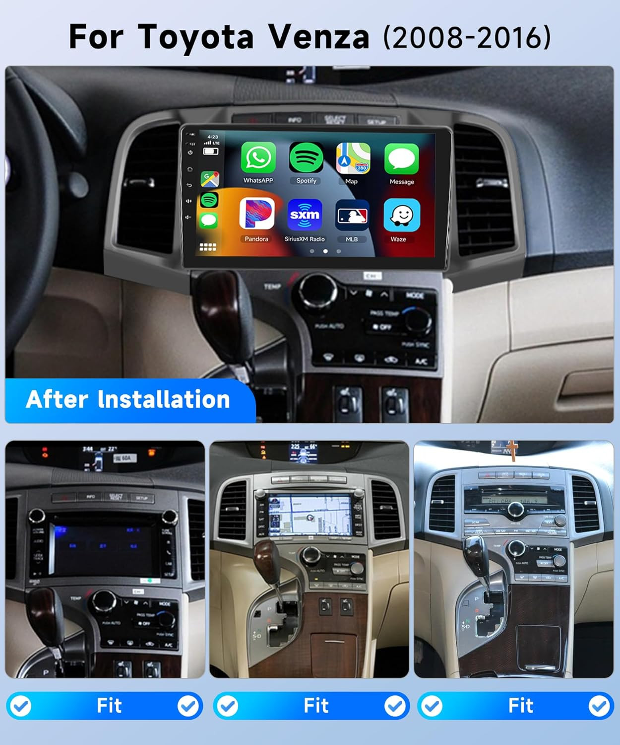 32GB For Toyota Venza 2008-2016 Car Stereo Android 14 GPS Radio Car Play RDS BT