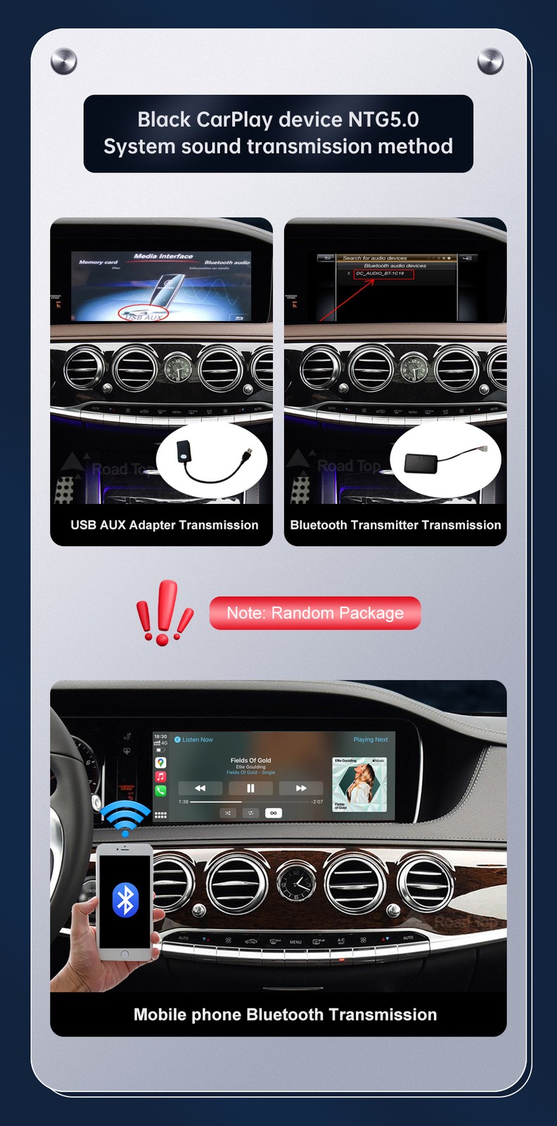 Wireless Carplay Android Auto Interface For Benz C Class GLC 2015-2018 NTG5.0