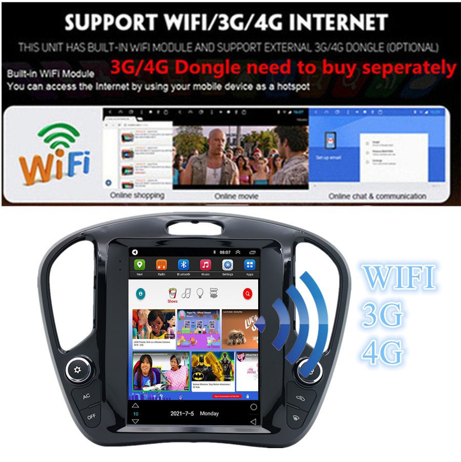 9.7” Vertical Screen Car MP5 Player BT FM RDS Fit For Infiniti ESQ 2014-2022