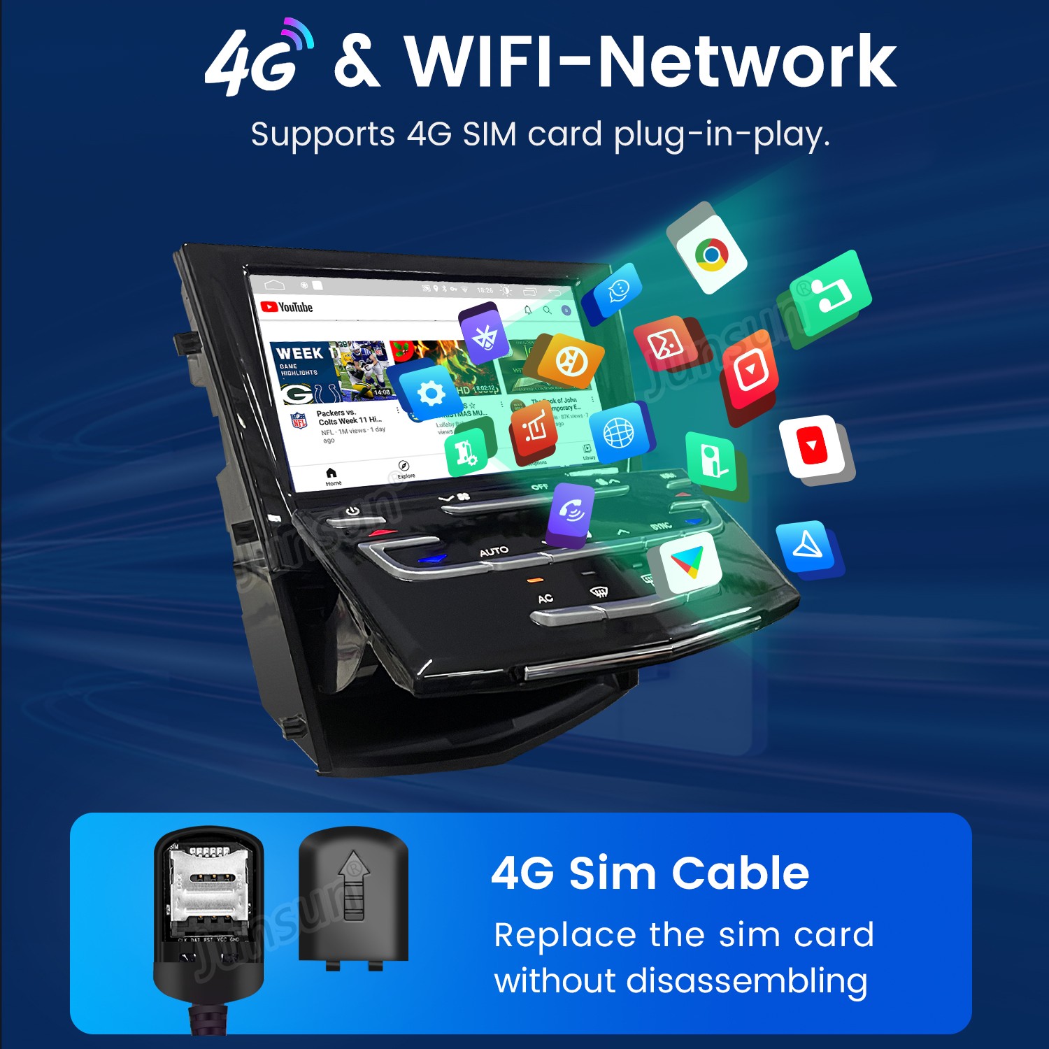 For Cadillac XTS 2013-2018 Carplay 8″4+64G Android Car Stereo Radio GPS Navi SWC