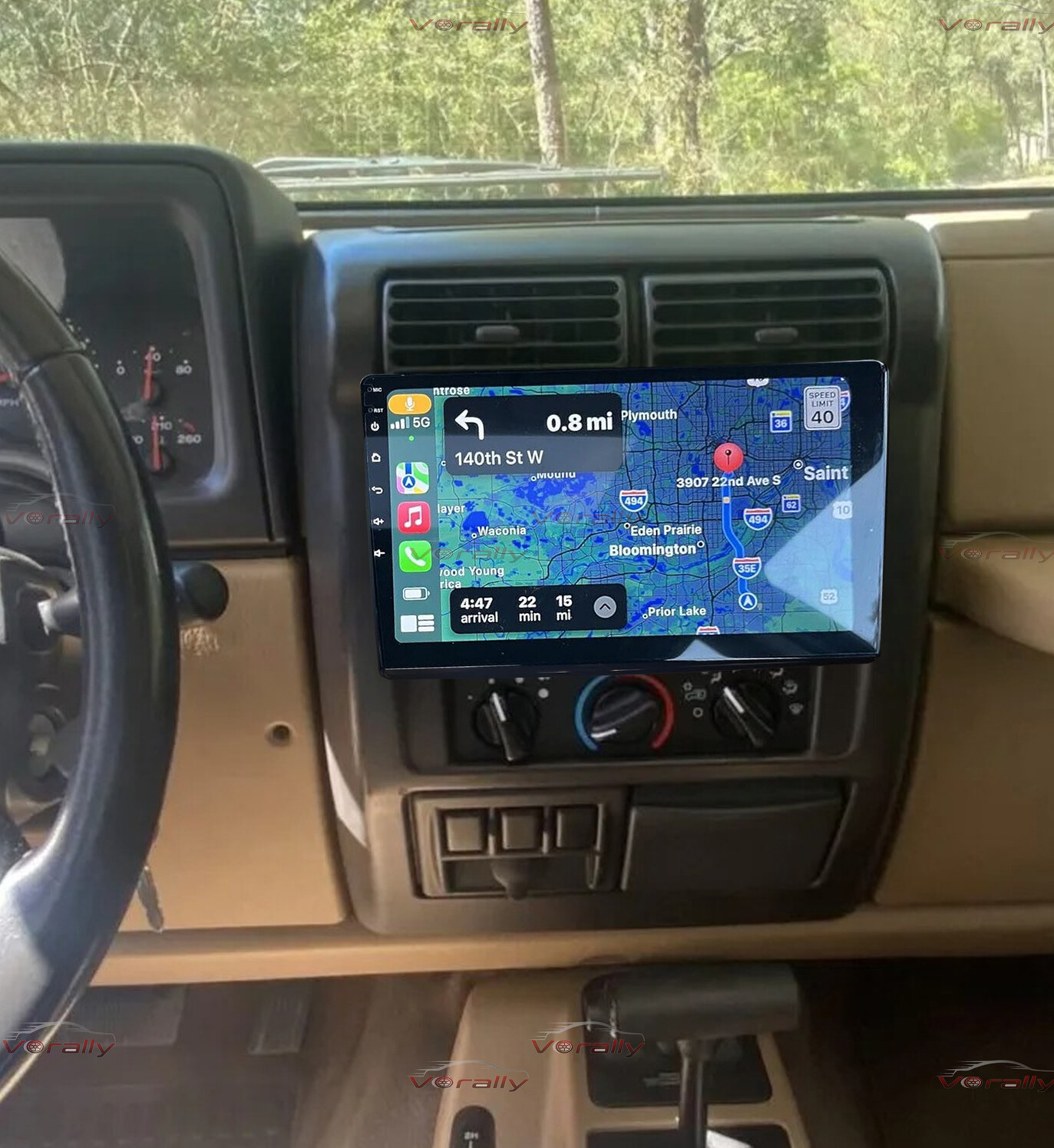 For 1997–2002 Jeep Wrangler TJ 9″ IPS Screen Android 13 CarPlay Radio GPS WIFI