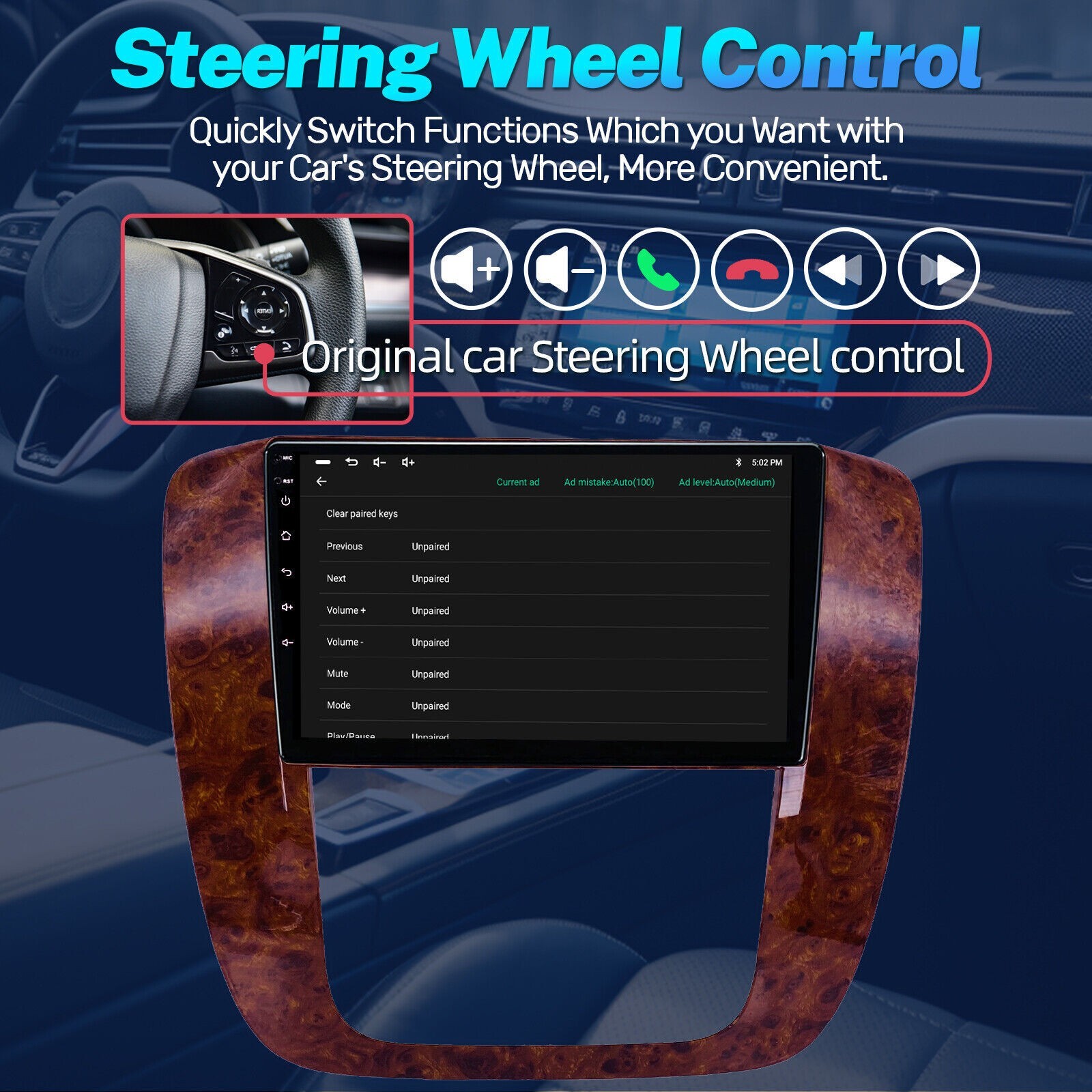 For Chevrolet Silverado Car Radio Stereo Carplay 4+64G 9in Backup Camera FM BT