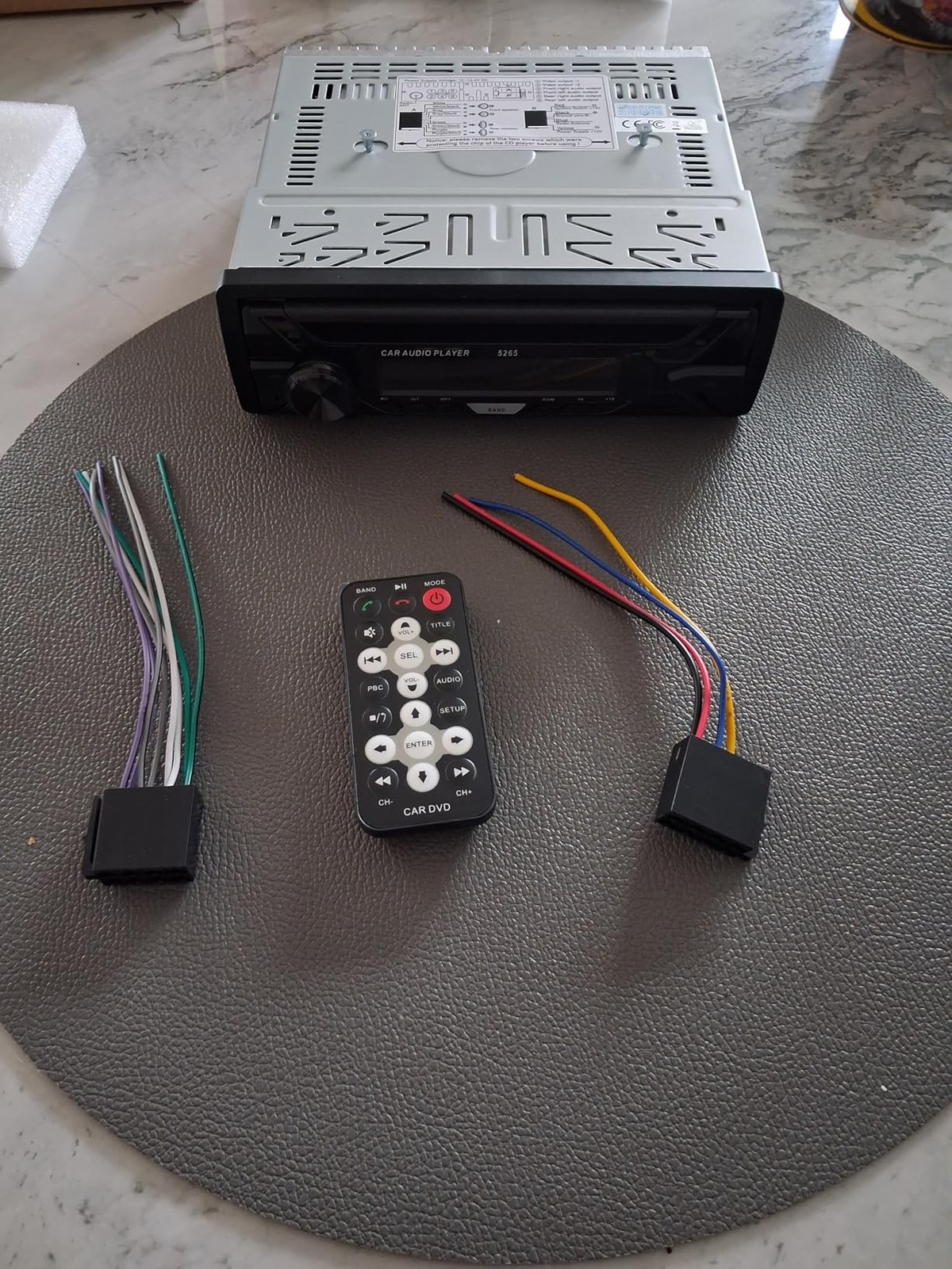 Single 1Din Bluetooth Car Stereo with CD DVD Player AM/FM Radio SD Card Playback