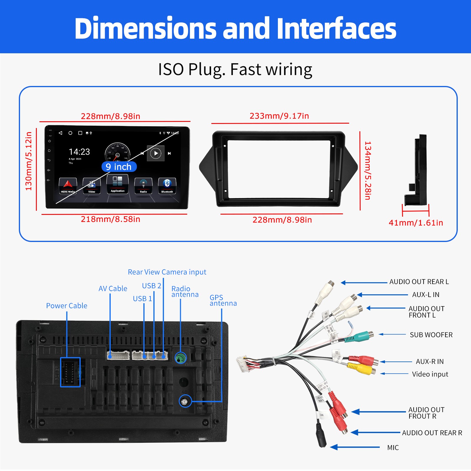 9″ Android 16 Carplay Car Stereo GPS Navi BT AHD+For Honda Acura MDX 2007-2013