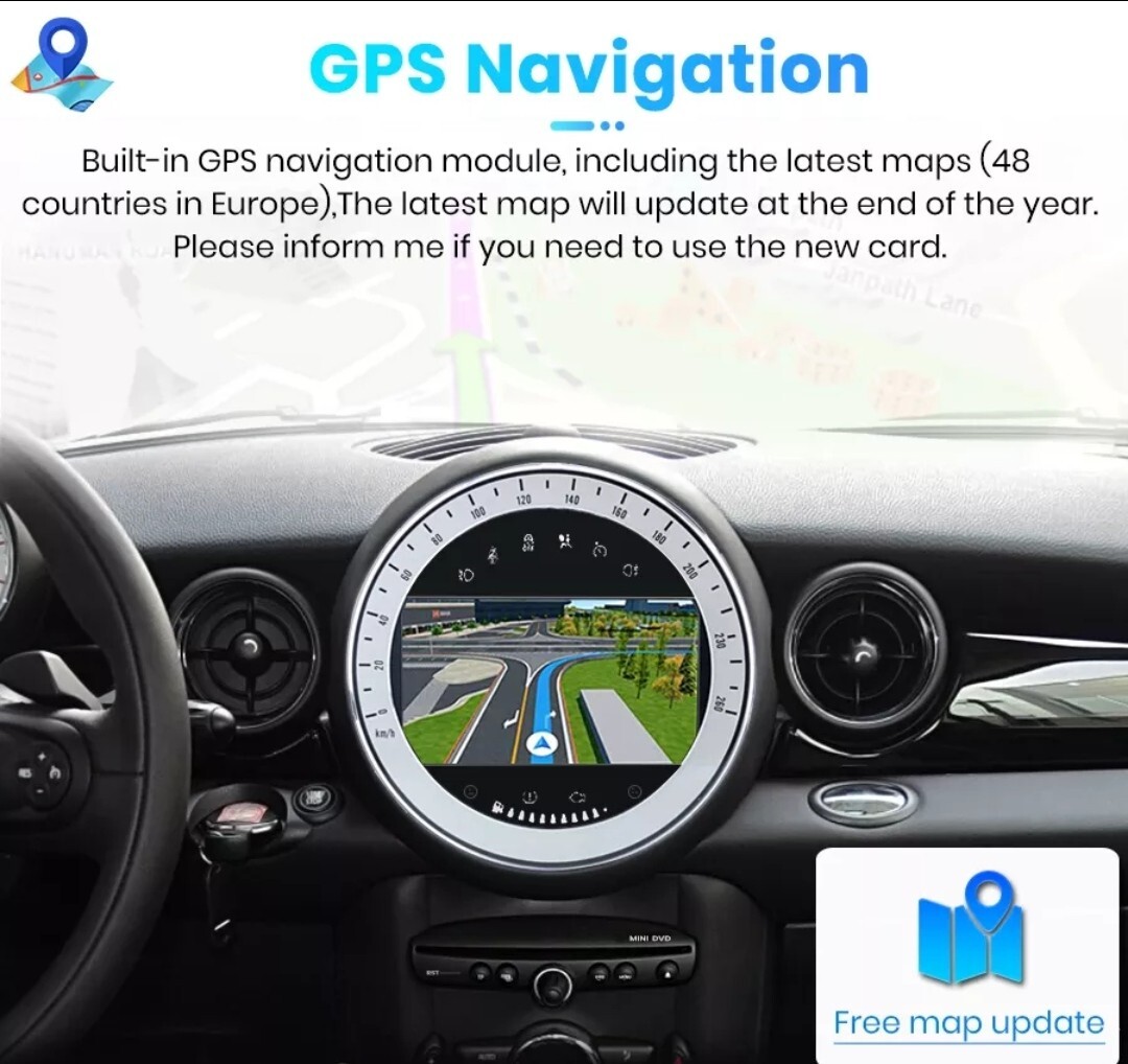 2 DIN RADIO FOR MINI R56 COOPER ONE R60 GPS USB BLUETOOTH 2GB RAM 32GB ROM