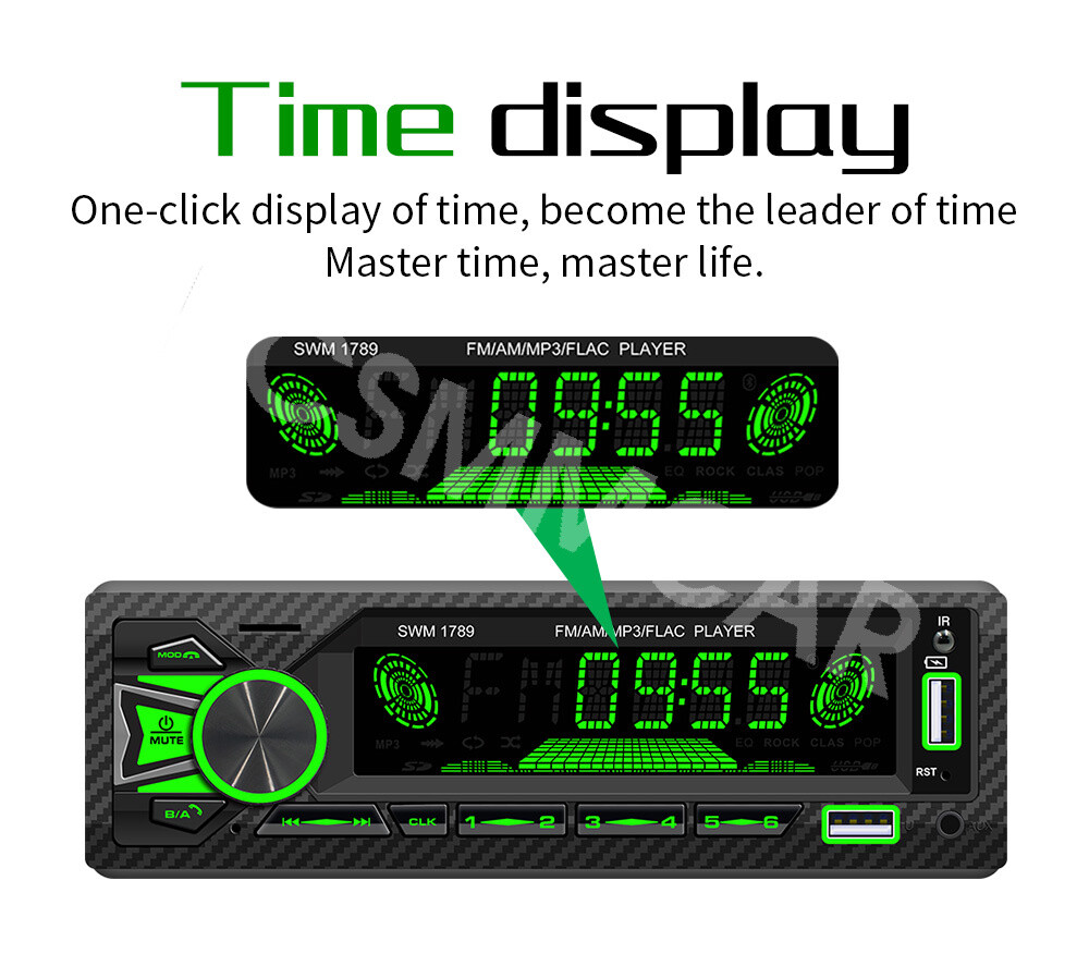 Single 1 DIN Car Stereo Bluetooth FM/AM Radio MP3 Player In-Dash Audio Receiver