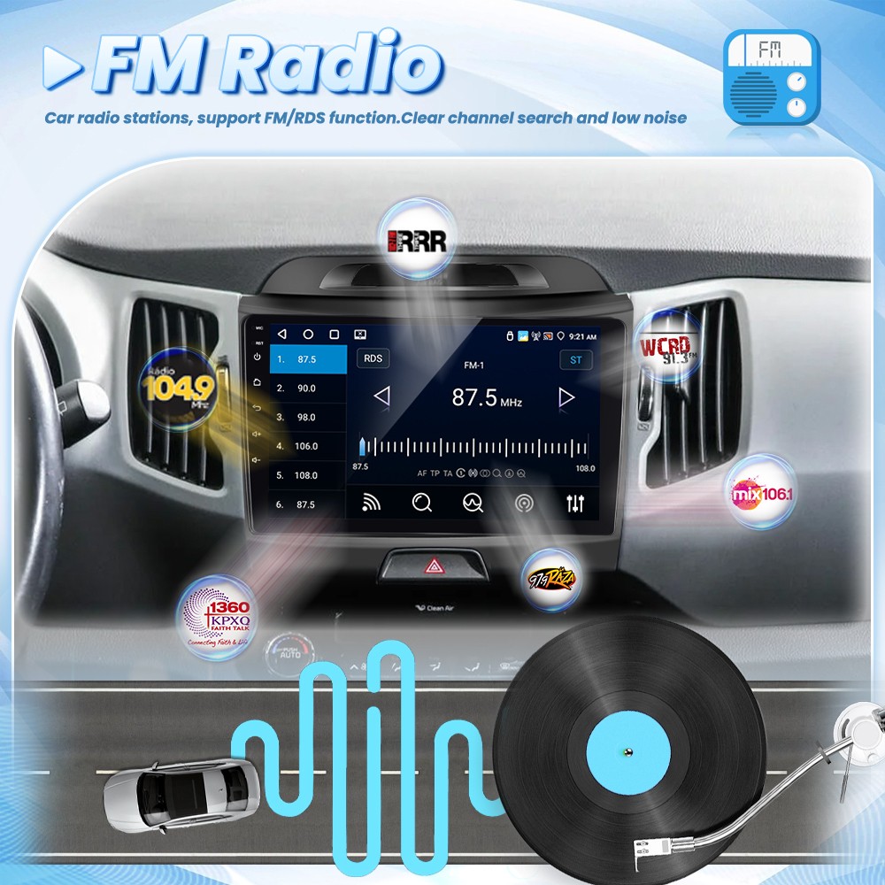 4+64G Car Radio Stereo For KIA Sportage 3 2010-2016 Apple Carplay Android 15 GPS