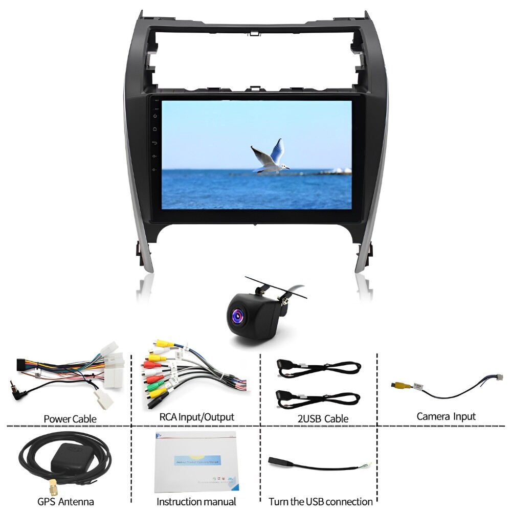Car Stereo Radio Android 13.0 Carplay GPS FM +Cam For 2012-2014 Toyota Camry NEW
