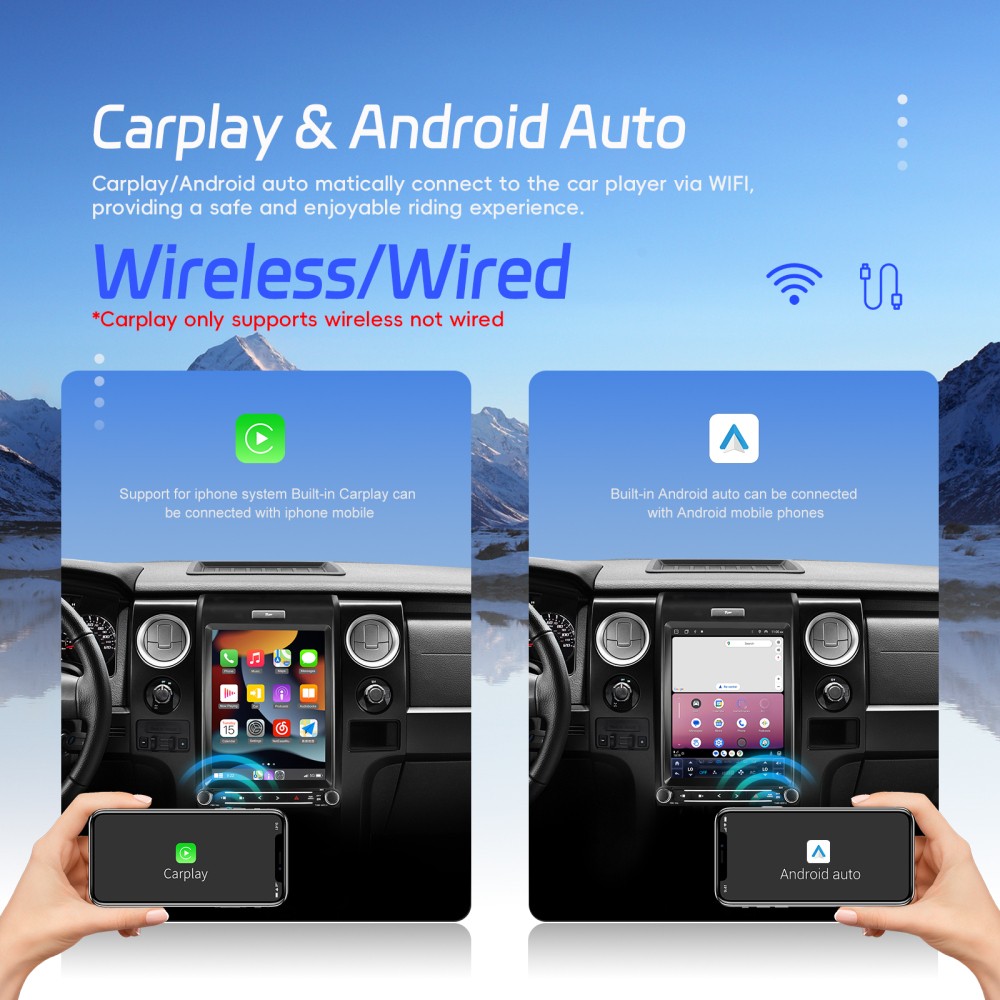 For Ford F150 2013 2014 12.1″ Android 13 Apple CarPlay Radio Stereo GPS 6+128GB