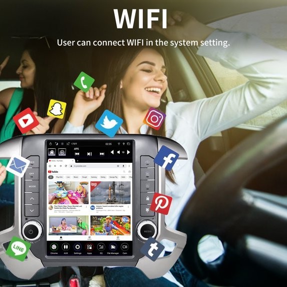 For Chevrolet Silverado GMC Sierra 2014-2018 12.1″ Android Navi Car Stereo Radio