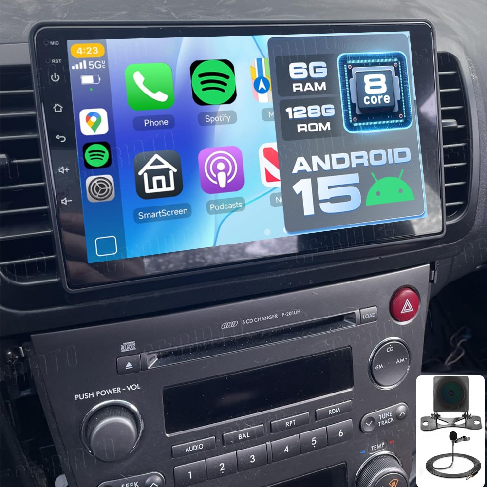 6+128GB Car Stereo Radio For 2003-2009 Subaru Outback Legacy Android 15 Carplay