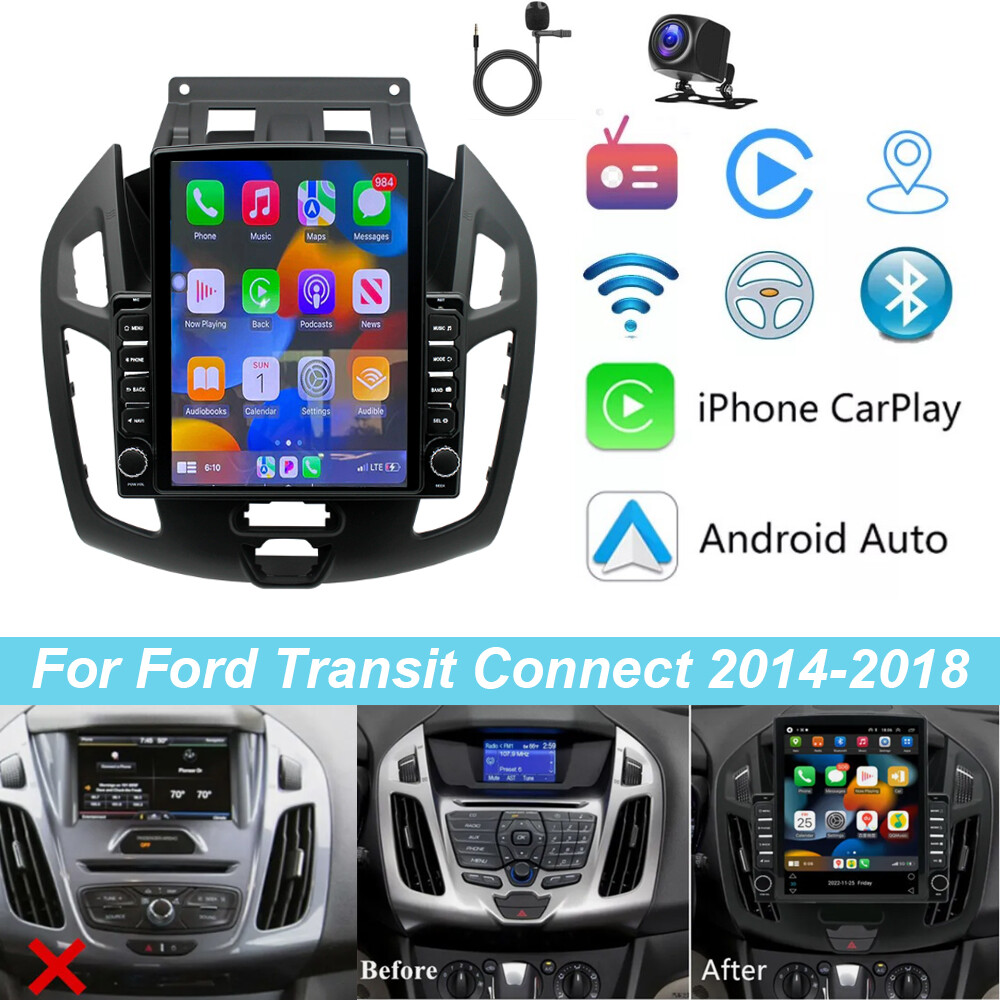 4+64GB For 2014-2018 Ford Transit Connect CarPlay Radio Android 13 GPS FM Stereo