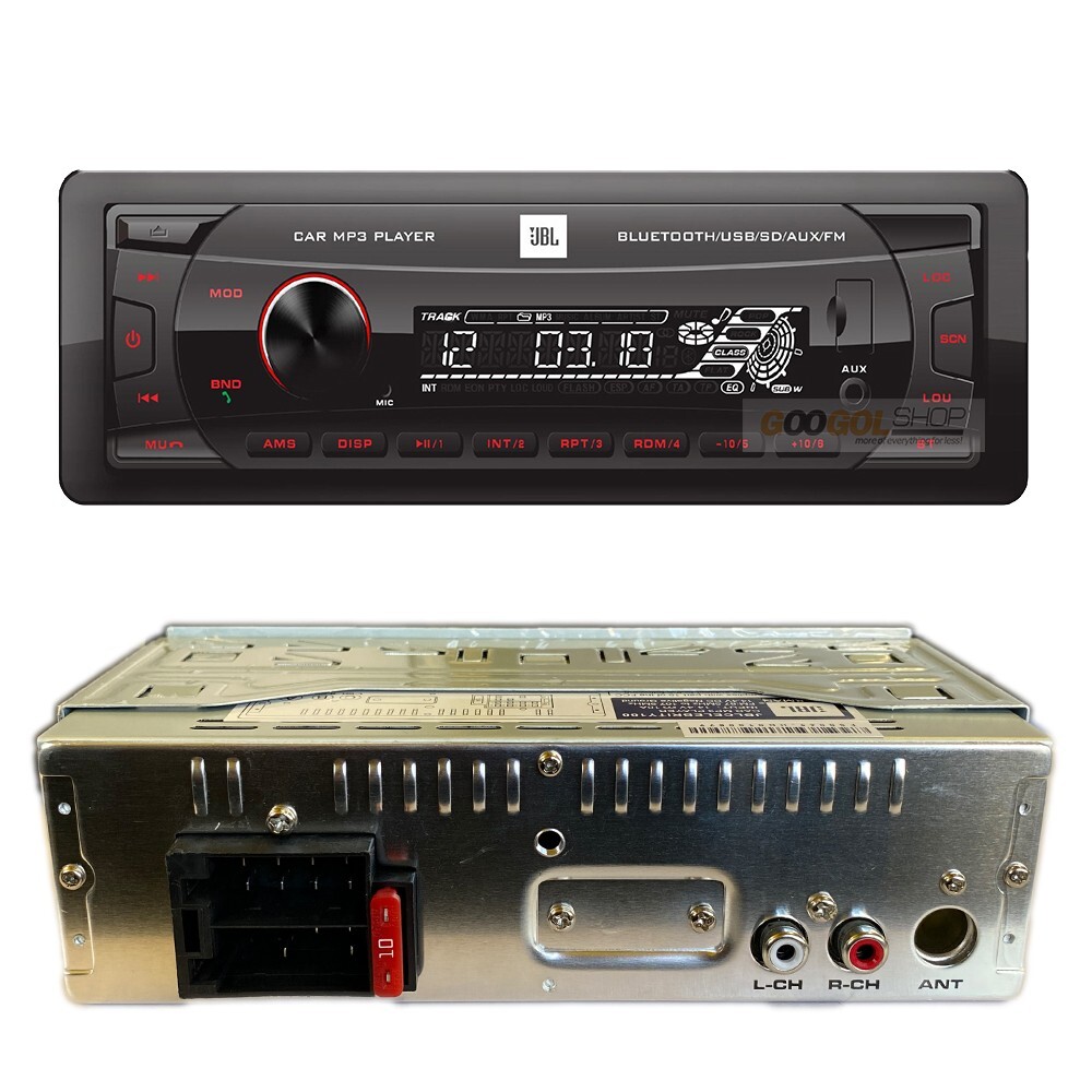 JBL Package Car Stereo Bluetooth USB/FM Radio (No CD) & 6×9″ & 6.5″ Speakers