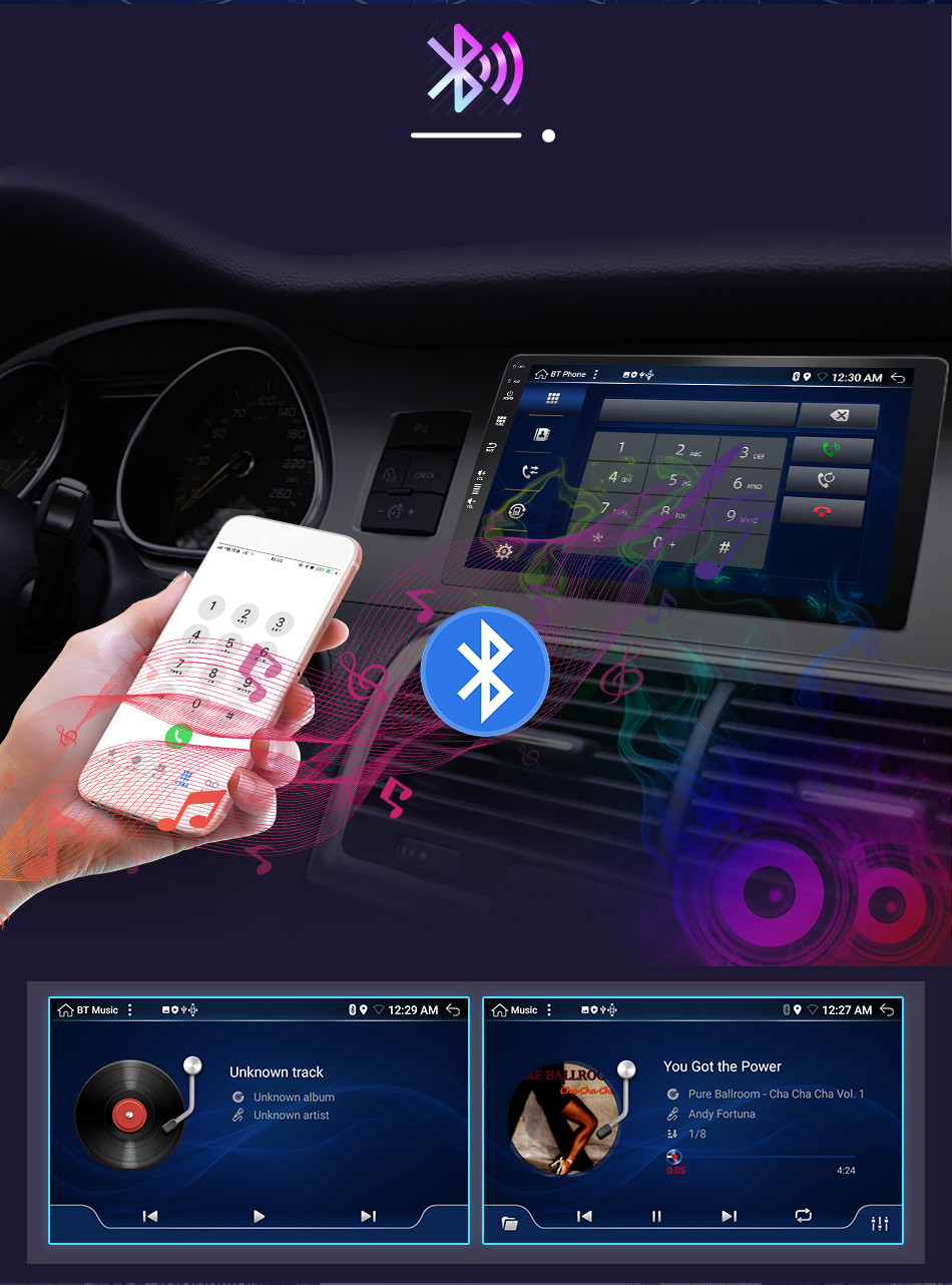 9″ Android 14 Head Unit Car Radio Stereo In dash Car Play GPS 4GB+64GB 8Core DSP