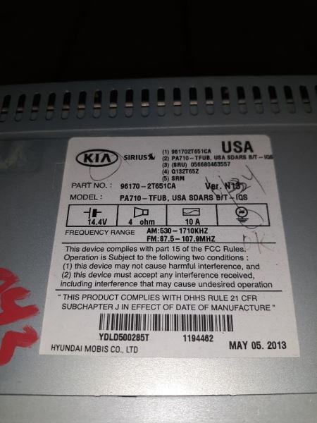 Audio Equipment Radio EX Luxury Canada Receiver Fits 11-13 OPTIMA 65530
