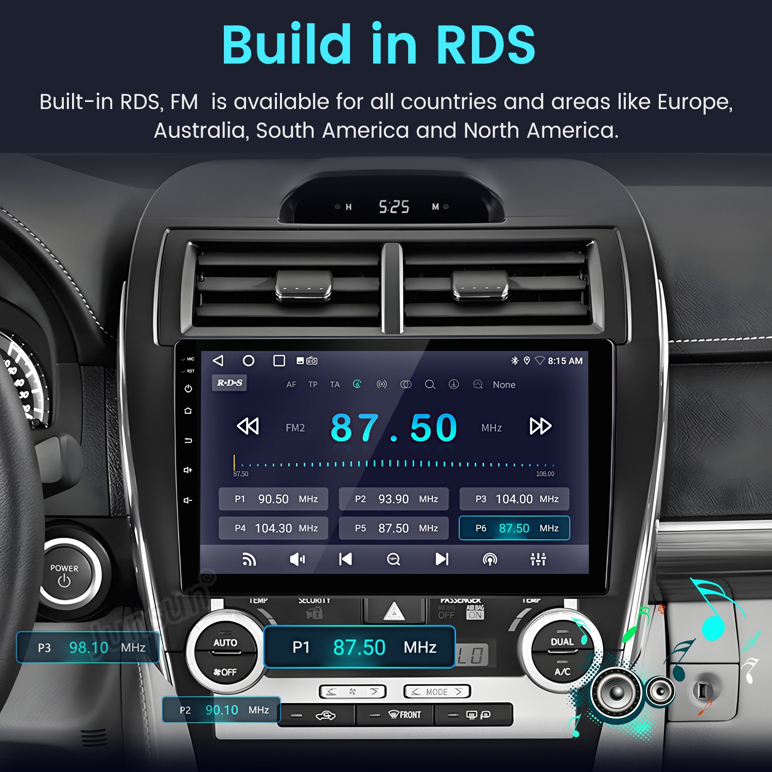 8Core 6+128G Android14 Carplay Car Stereo Radio GPS Nav For Toyota Camry 12-2014