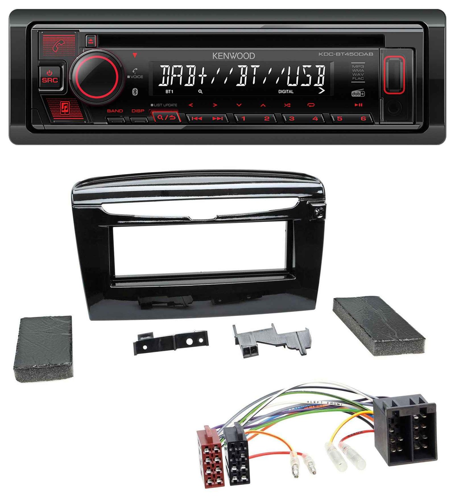 Kenwood MP3 CD USB Bluetooth DAB Car Stereo for Lancia Y from 12 Gloss Black