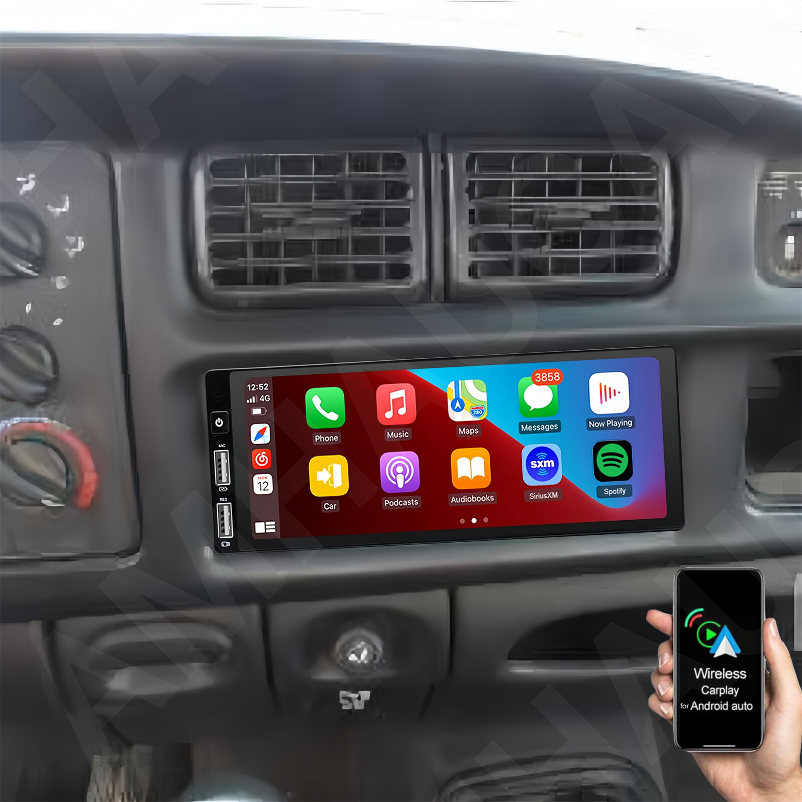 Carplay Car Stereo Radio Android 13 GPS For 1994–2002 Dodge Ram 1500-3500