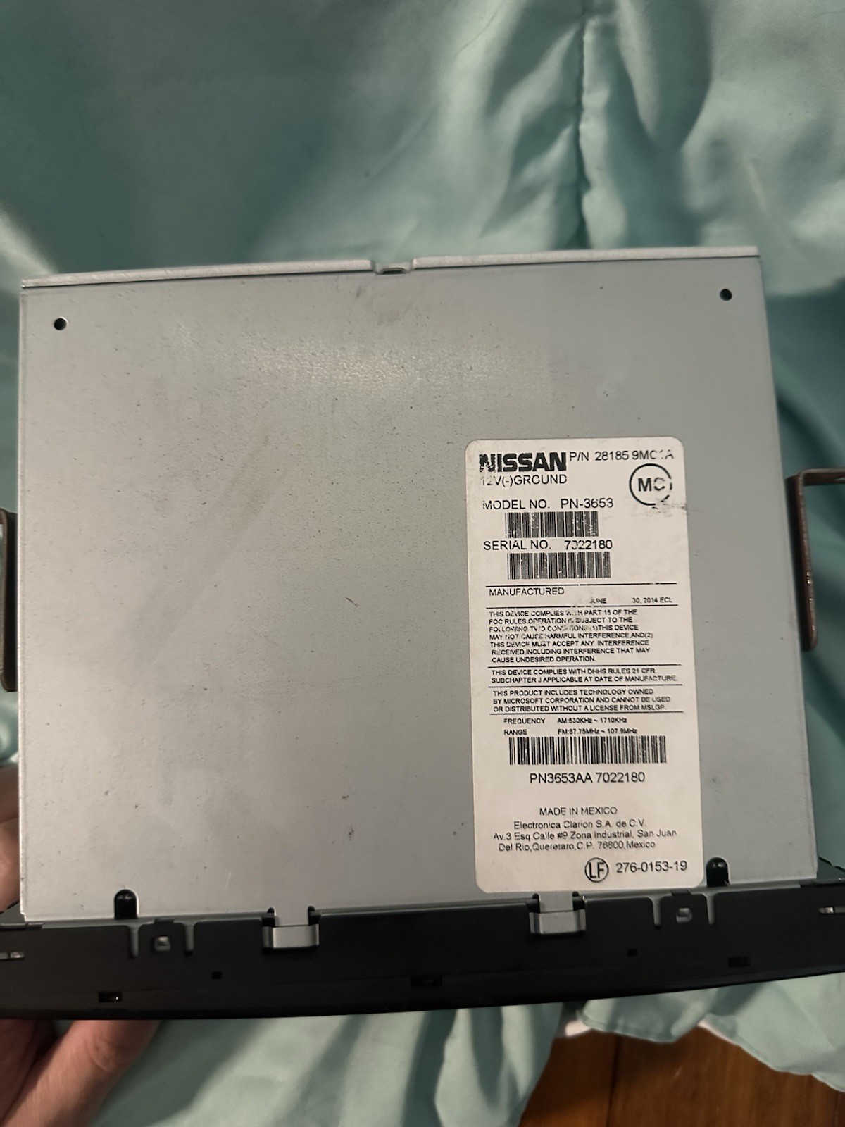 OEM Nissan Sentra Versa Radio CD USB AUX Head Unit 28185-9MC1A PN-3653