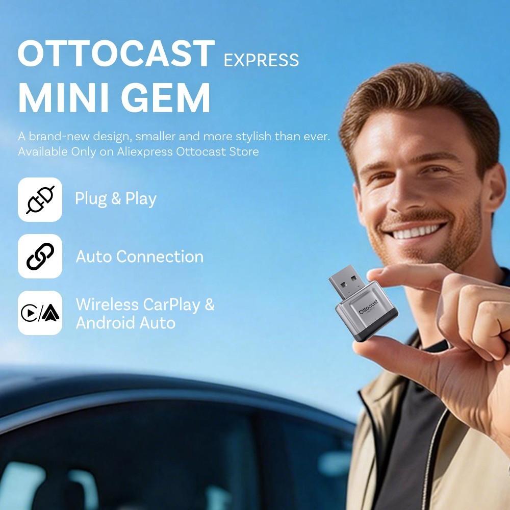 Ottocast 5.0 MINI Ultra Wireless CarPlay Android Auto Adapter Auto Connection