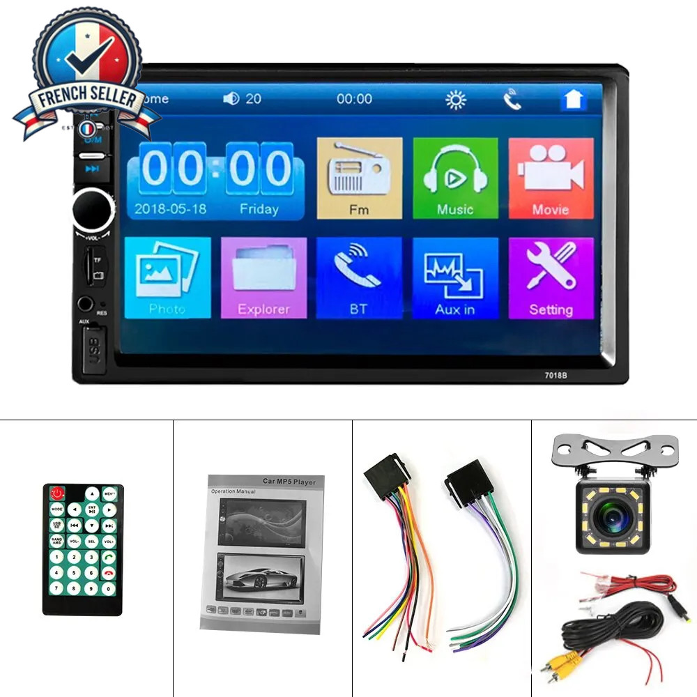 2DIN 7″ Touch Screen Car Radio – Multimedia Stereo Bluetooth, USB, TF, FM, MP5