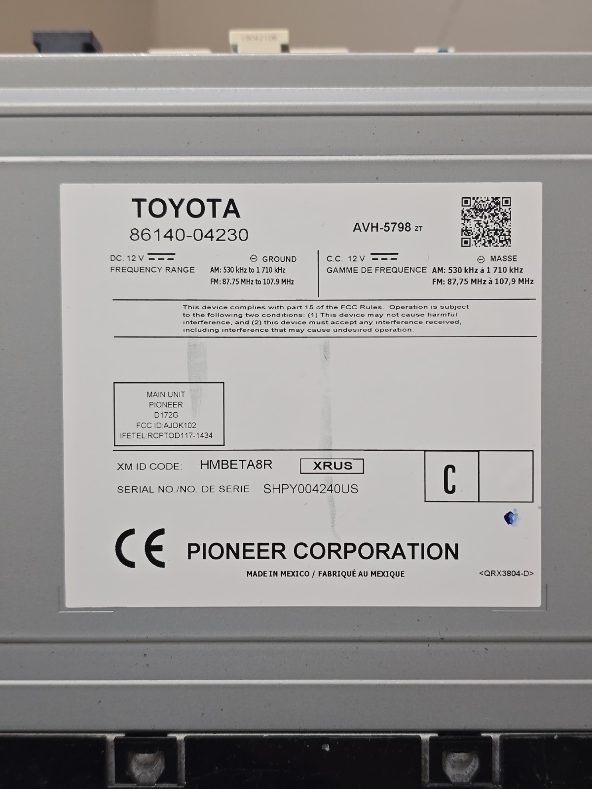 2020-2023 TOYOTA TACOMA RADIO 8.0″ DISPLAY | 86140-04230 | READ DESCRIPTION