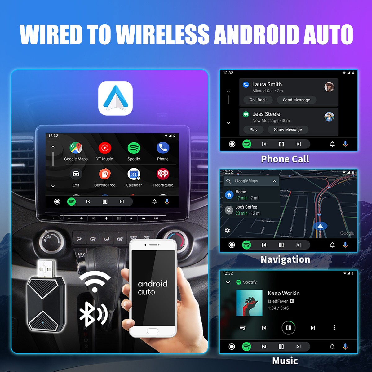 Wireless CarPlay Adapter Convert Wired to Wireless for OEM Cars USB