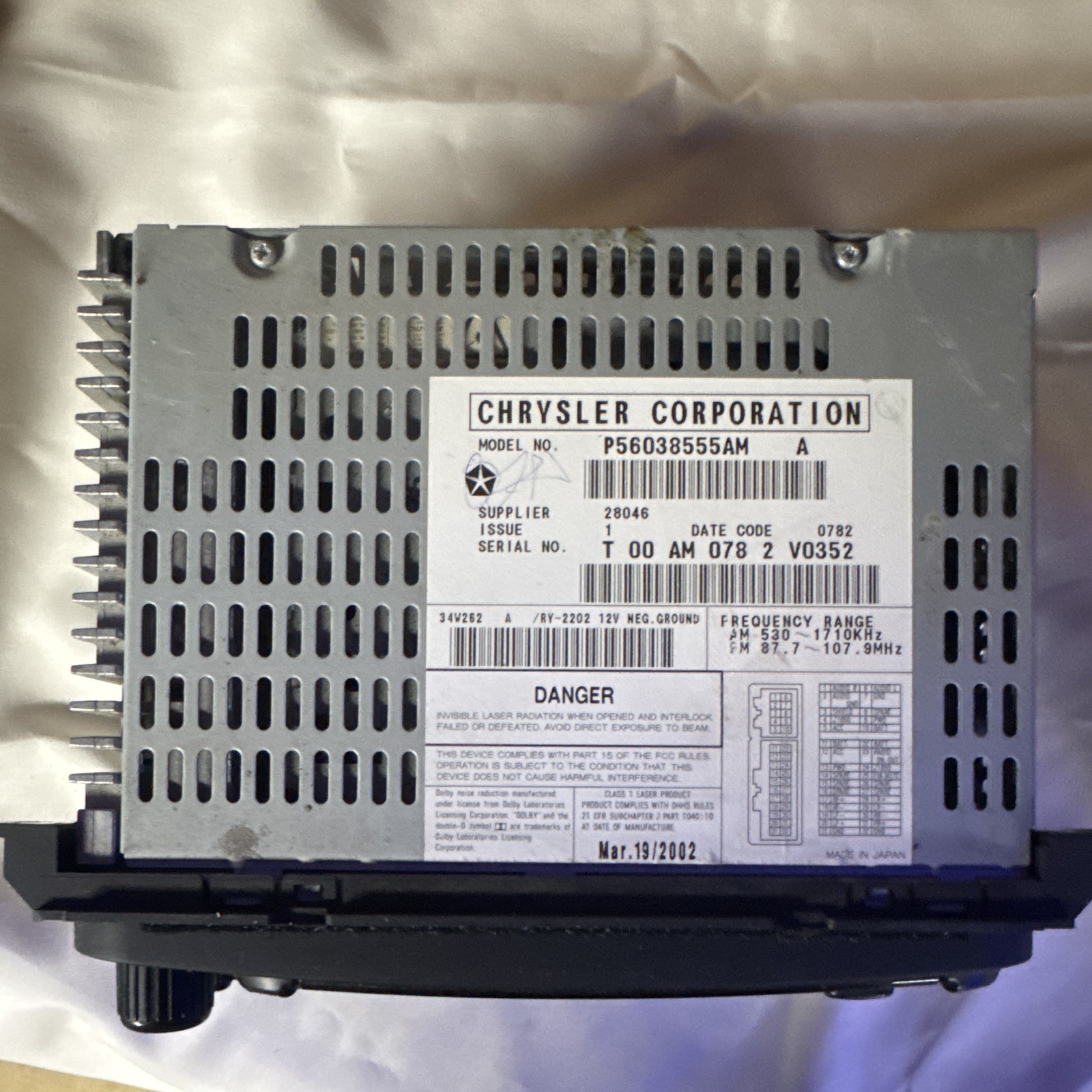 Radio Control Unit Factory Radio OEM Dodge/Chrysler