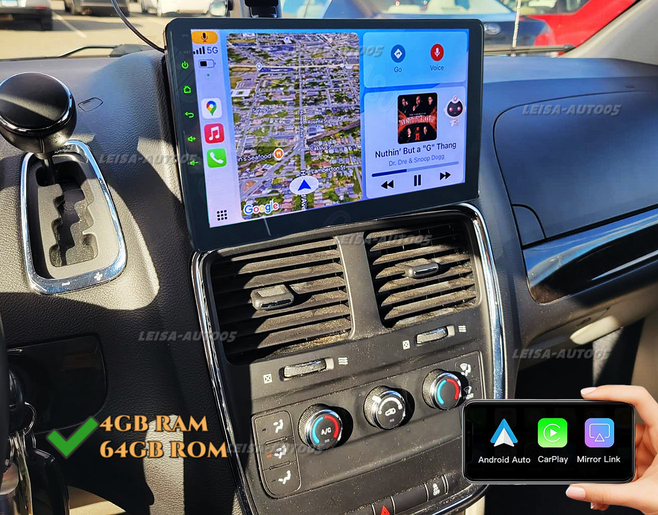 64G Carplay FOR Dodge Grand Caravan 2011-2020 Android Car Stereo Radio GPS NAVI