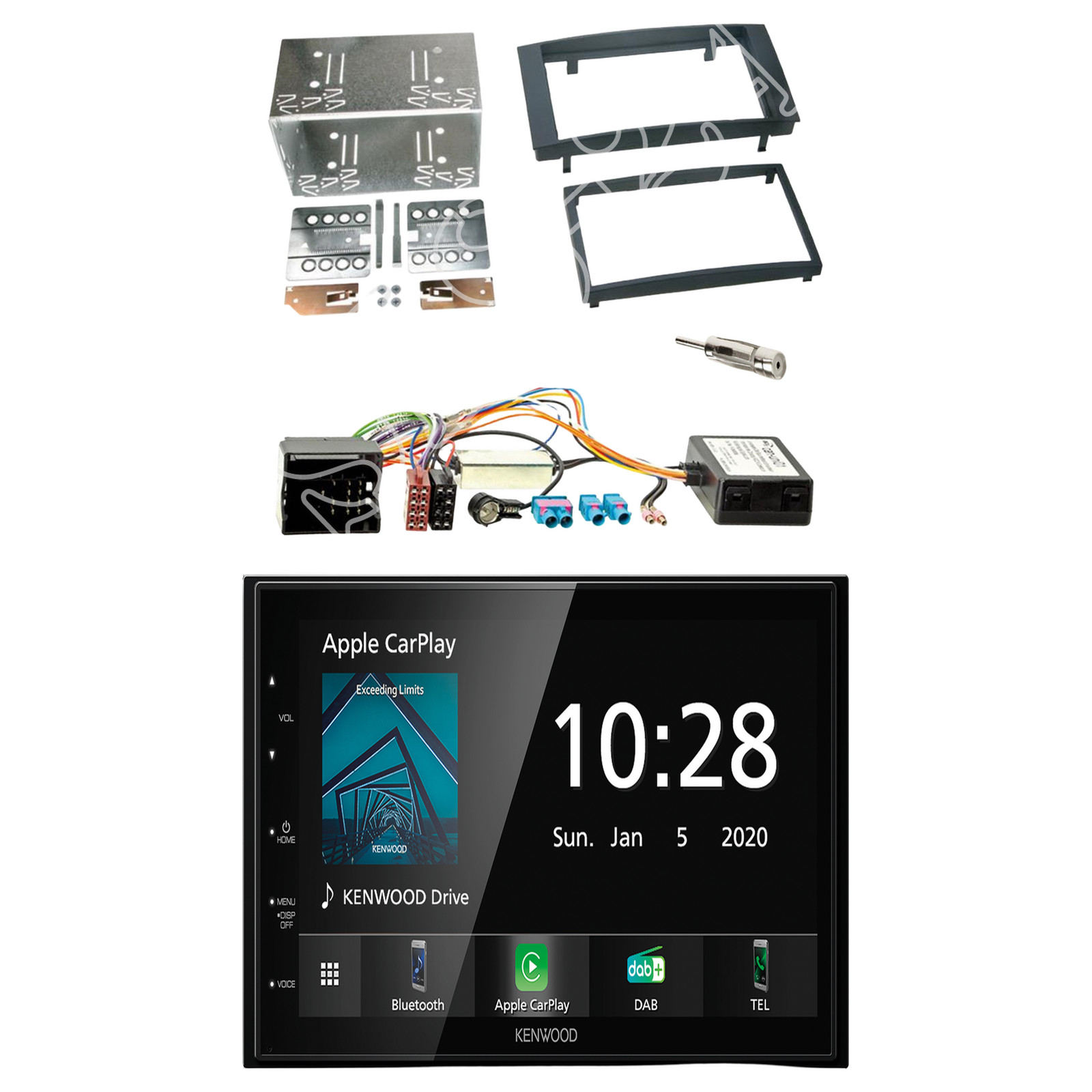 Kenwood DMX5020DABS Radio DAB Bluetooth with installation kit for VW Touareg (7L)