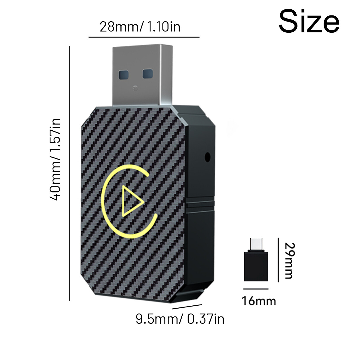 Wireless USB CarPlay Adapter Wireless Carplay Dongle For iPhone Apple Plug &Play