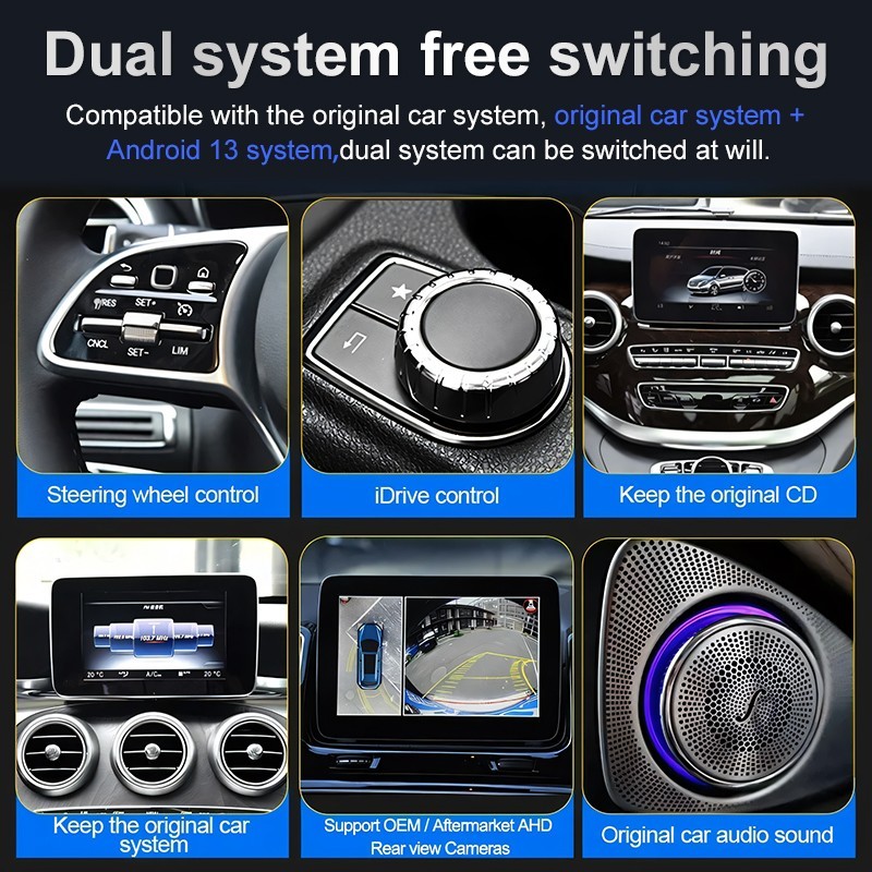 12.3″ 4+64G 8 Core Android14 Stereo CarPlay NTG5.0 for Benz GLC W205 2015-2018