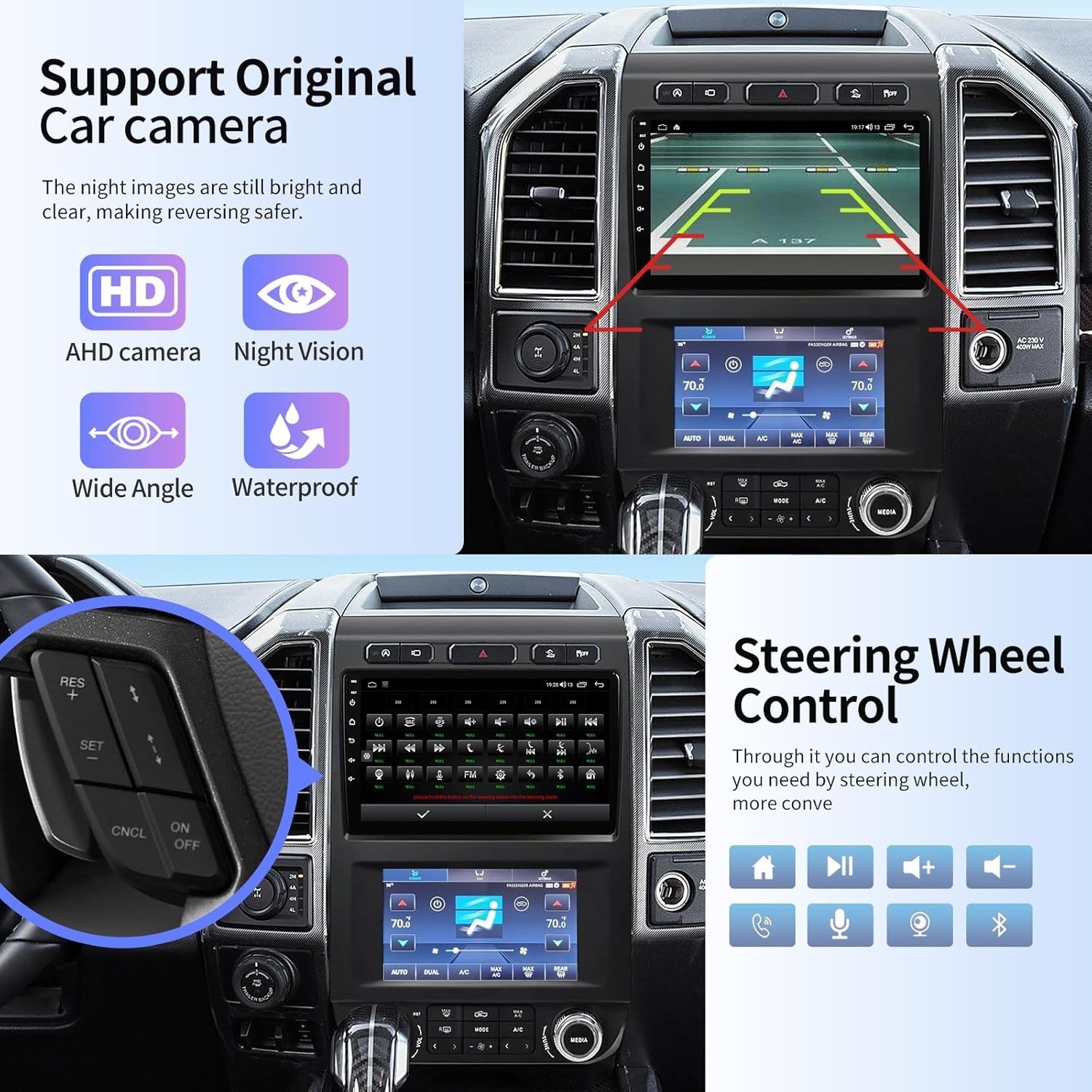 Radio for Ford F150 Car Radio 2015 – 2021 8 Core CPU + 4G RAM + 64GB ROM