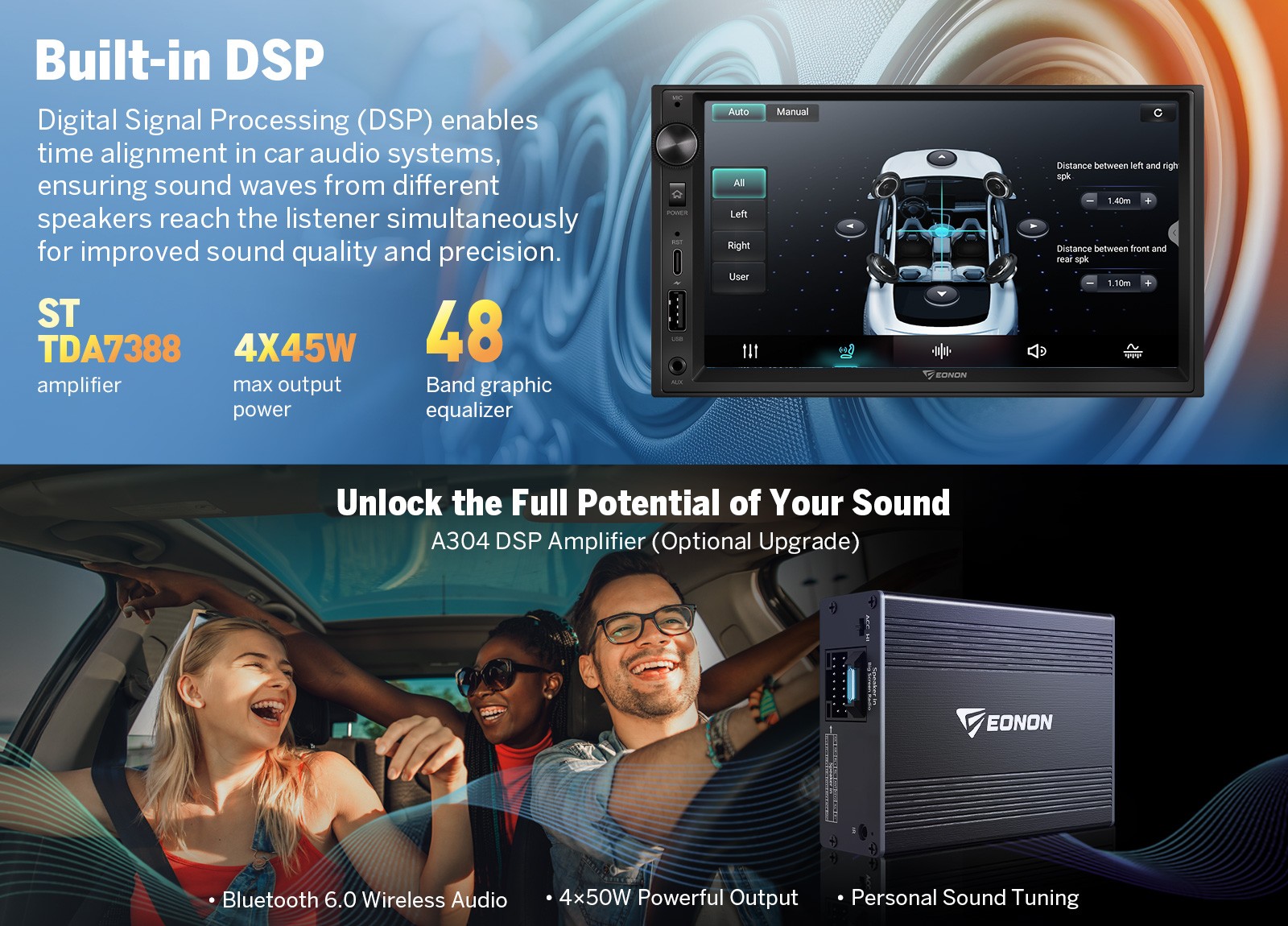 7″Android Auto Car Stereo IPS 4+64 CarPlay GPS Bluetooth 5.4 Double DIN HeadUnit