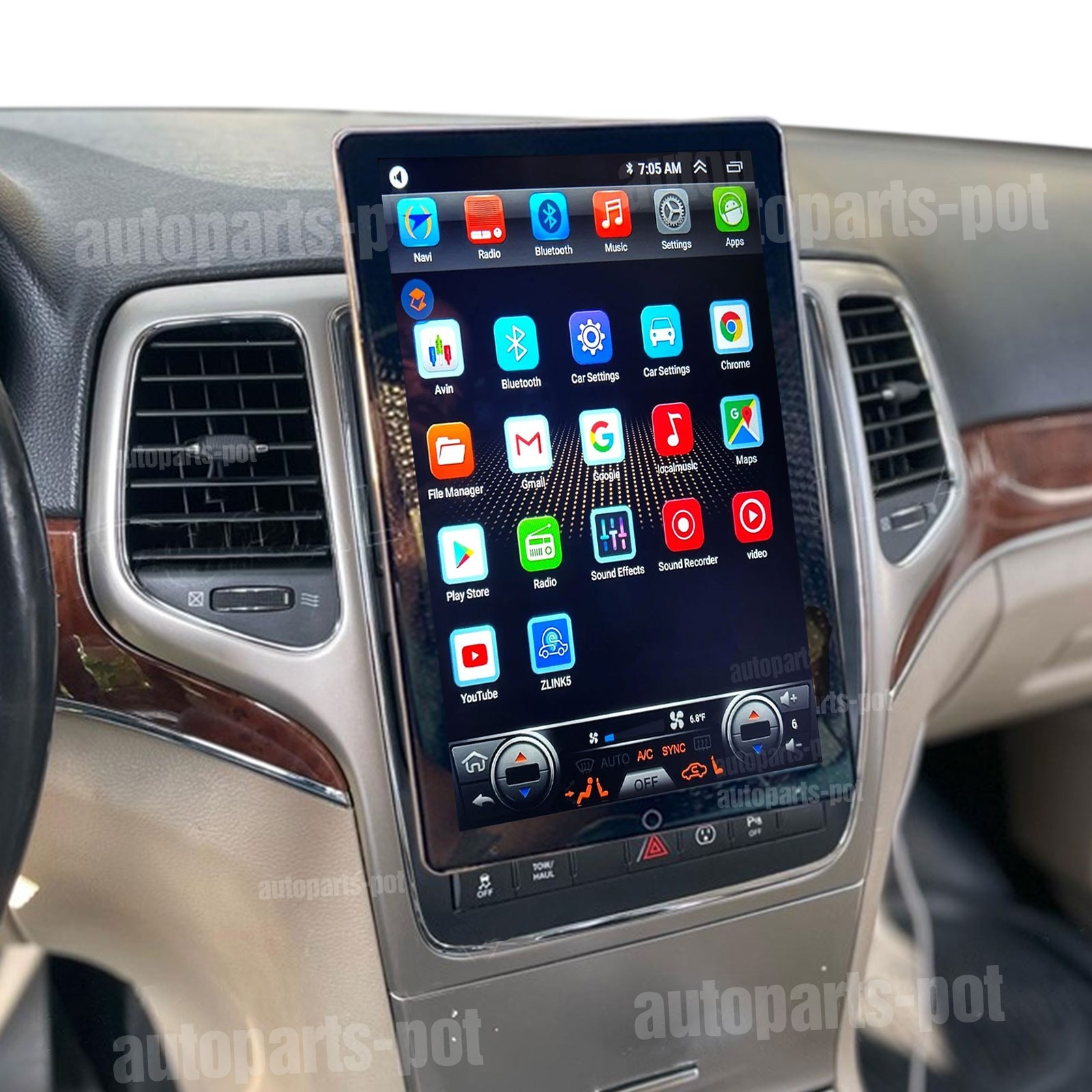 Rotatable For 2011-2013 Jeep Grand Cherokee Carplay Stereo Radio NAVI Android 15