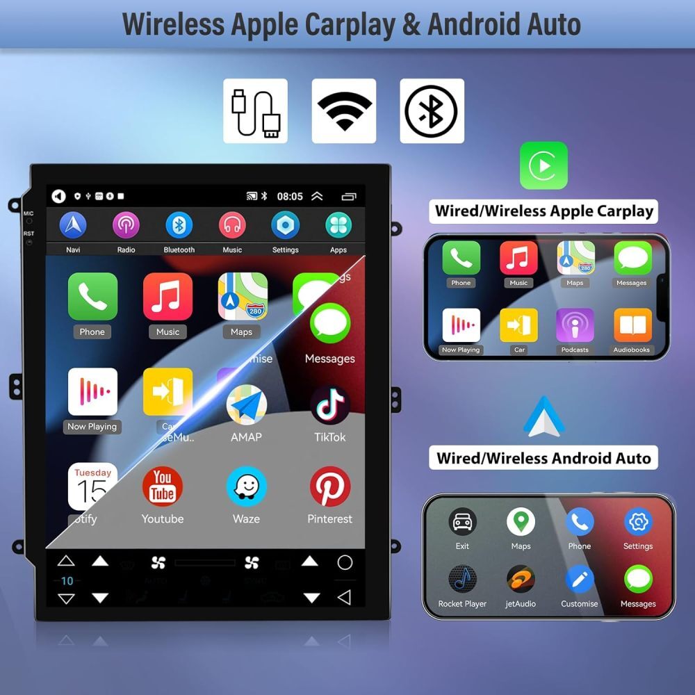64GB Carplay For Honda Civic 2016-2020 Car Stereo Android 15 GPS Navi Radio 9.7″
