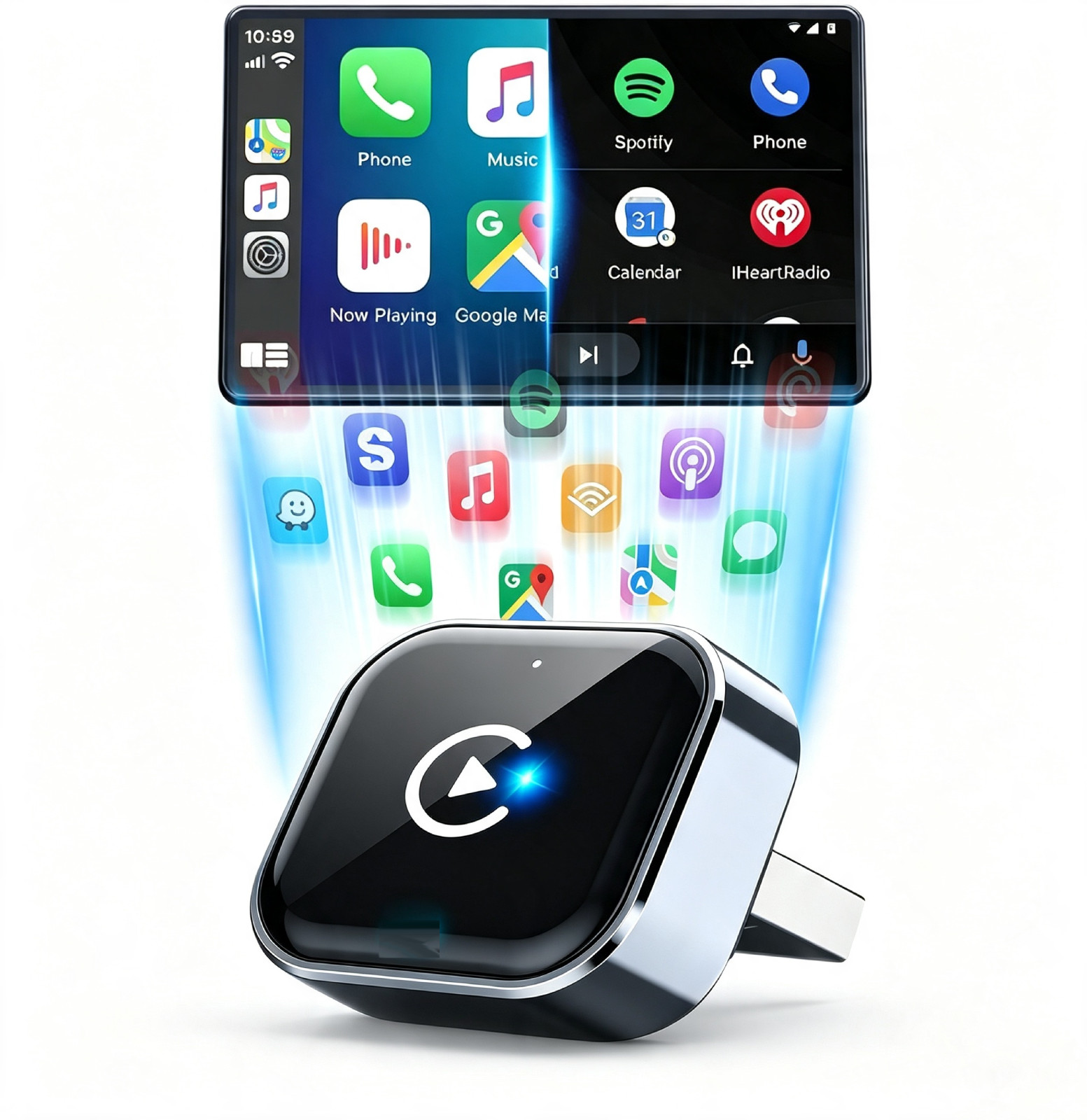 Wireless CarPlay Adapter for Apple iPhone Android Auto for Chevy Trax 2017-2023